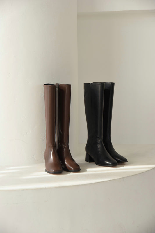 square toe long boots