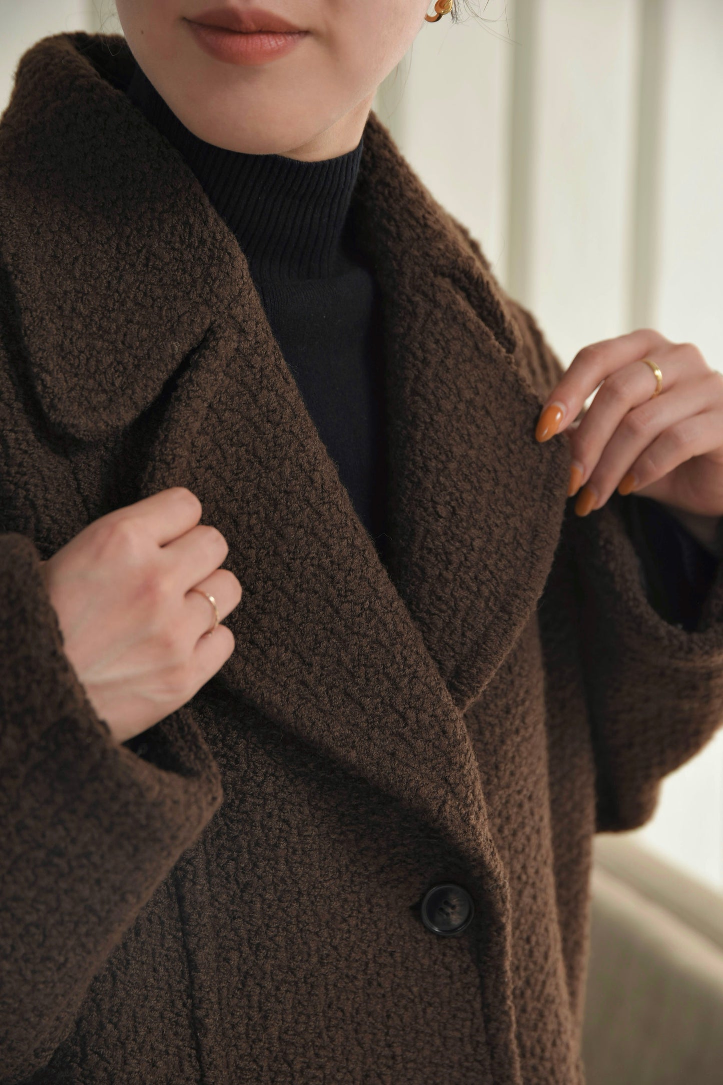 back belt big collar coat