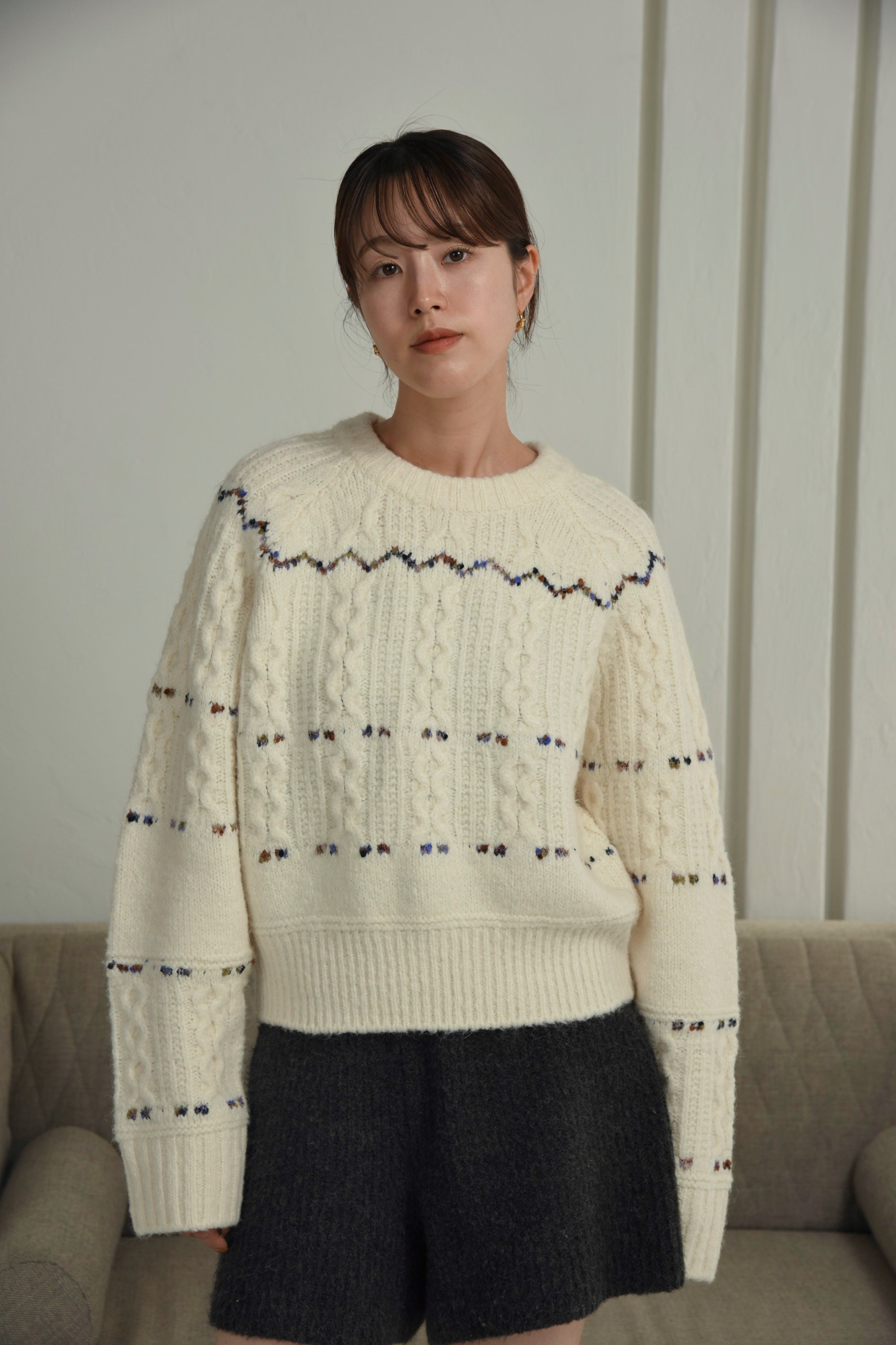 mix stitch accent cable knit – eim online（エイム オンライン）