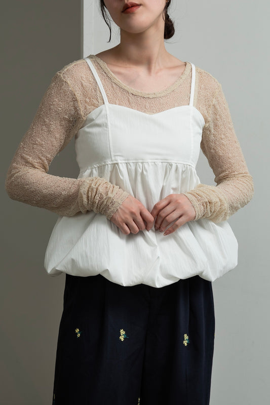 back shirring balloon cami
