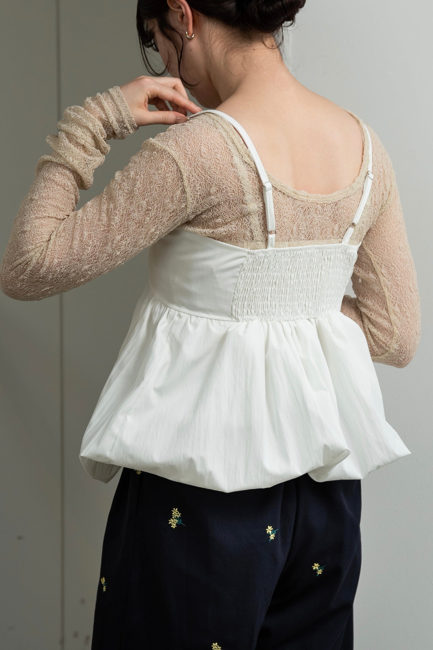 back shirring balloon cami