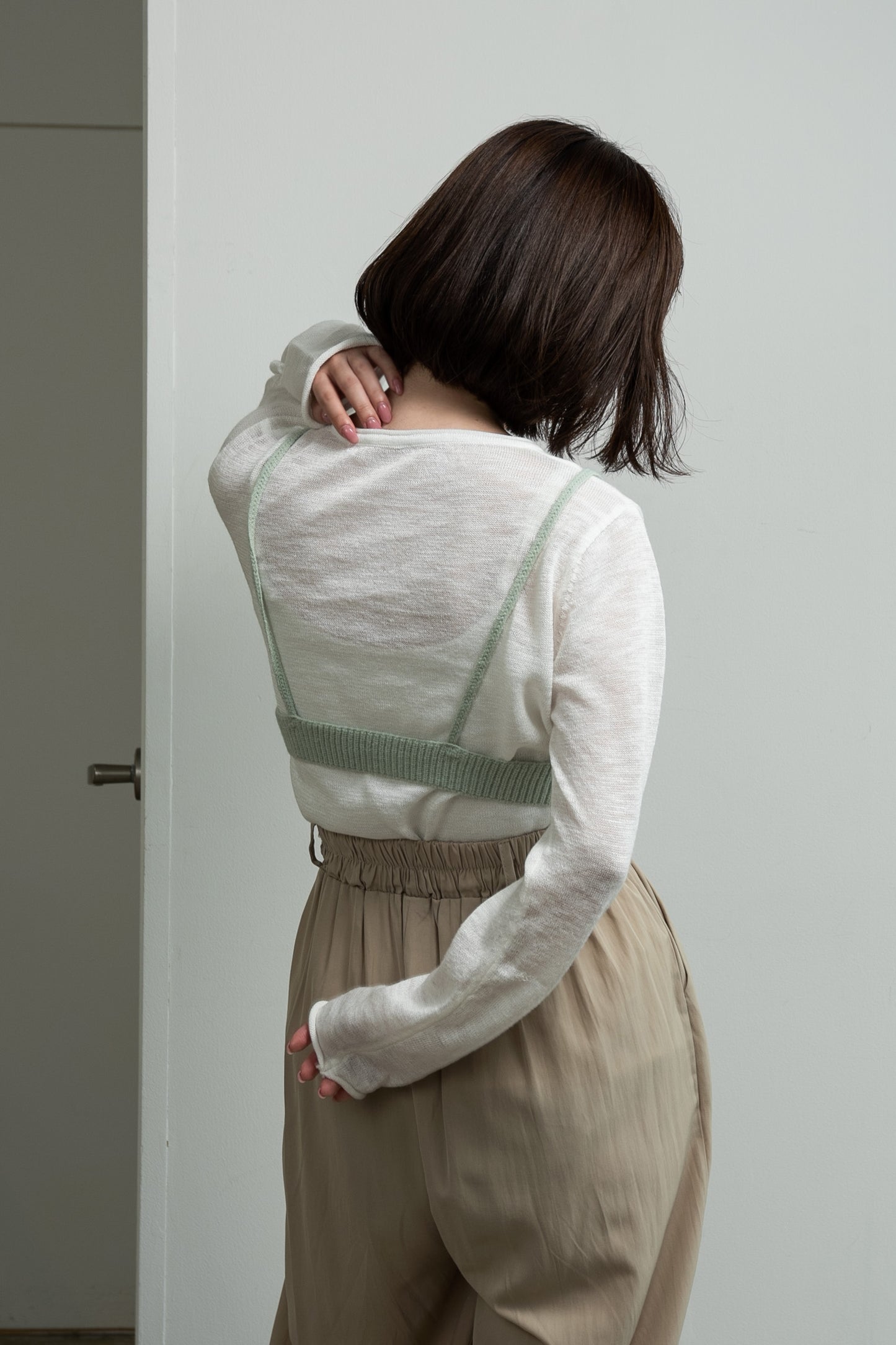 knit bustier set tops