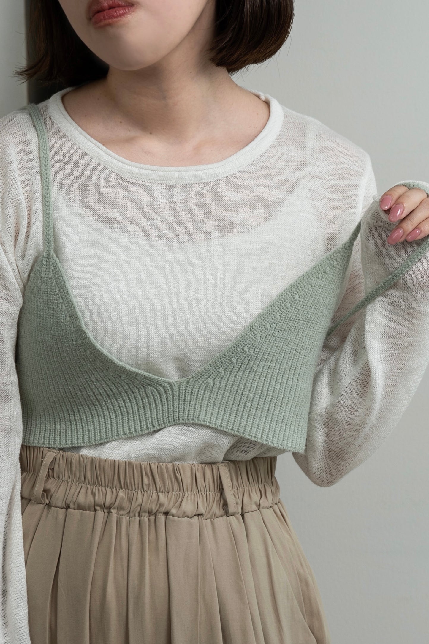 knit bustier set tops