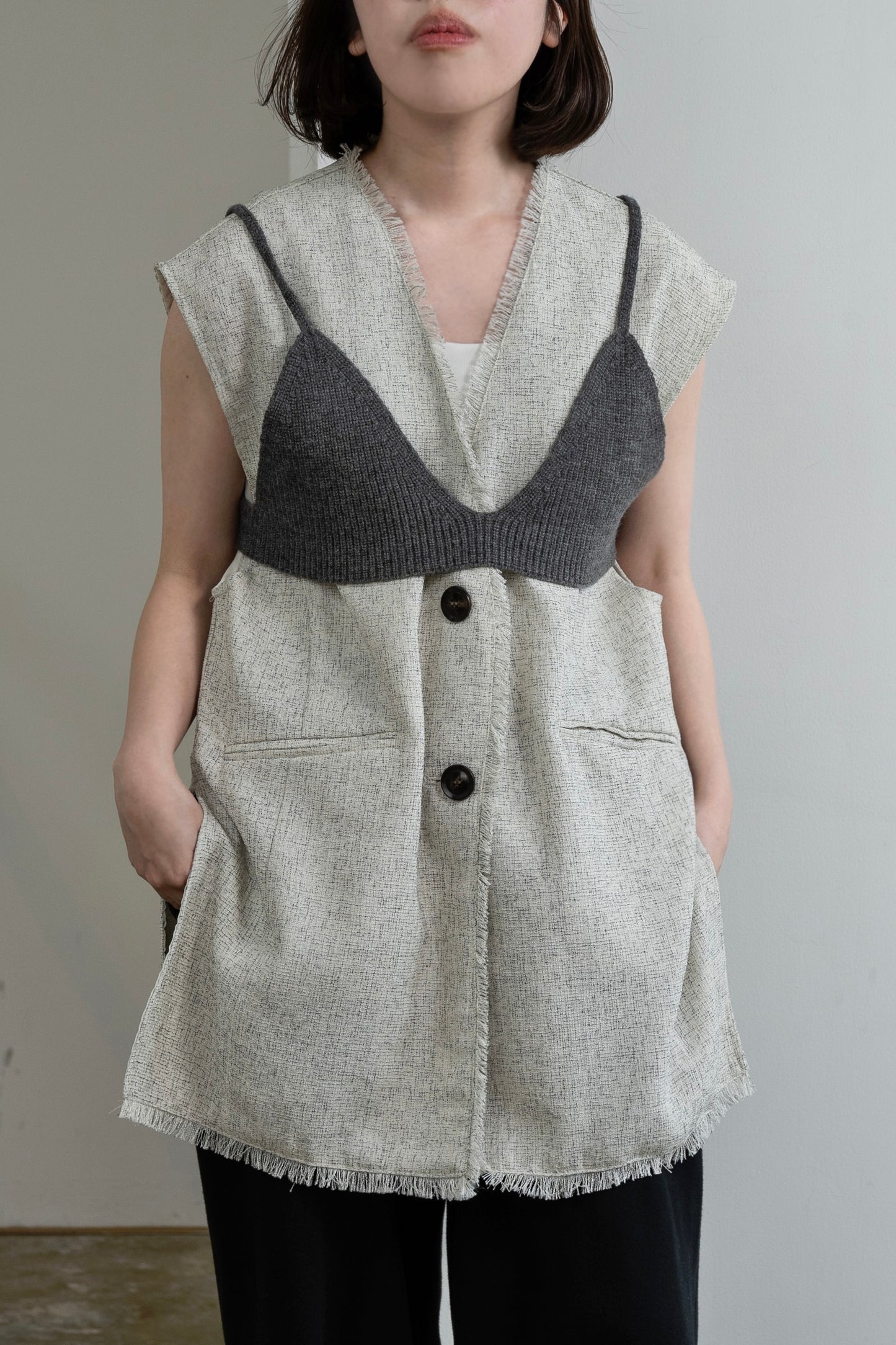 knit bustier set tops