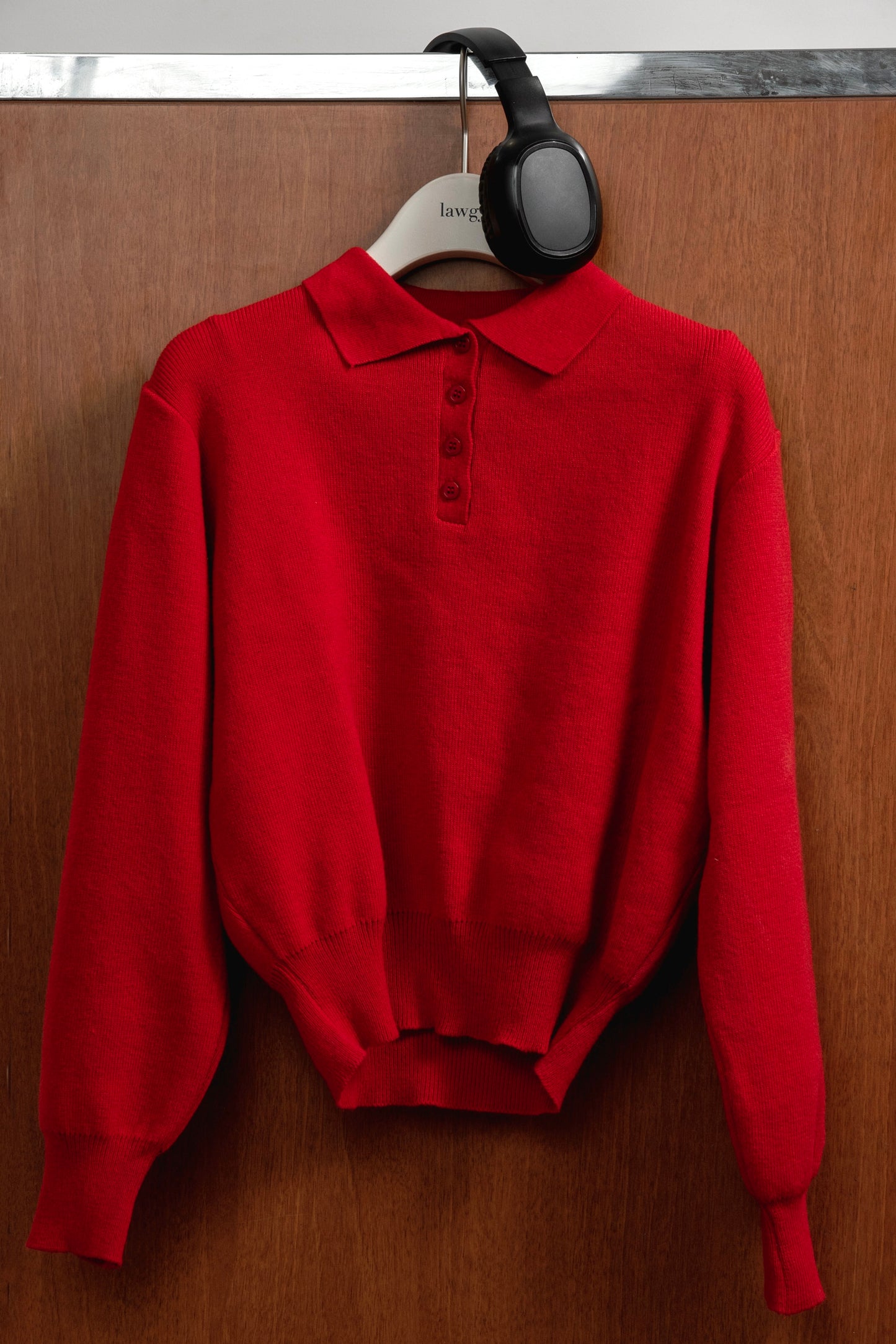 simple polo rafu knit pullover