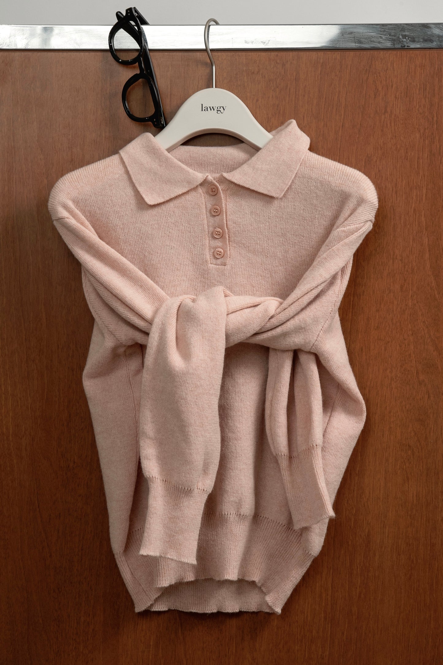 simple polo rafu knit pullover