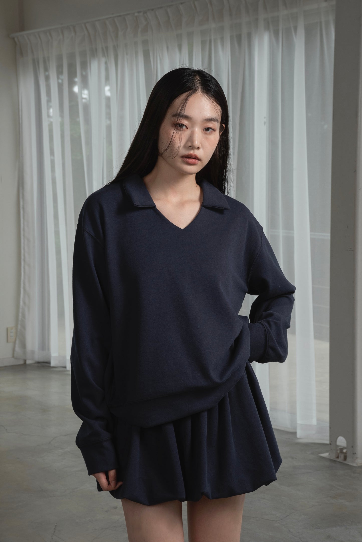 collar neck relaxed fit pullover