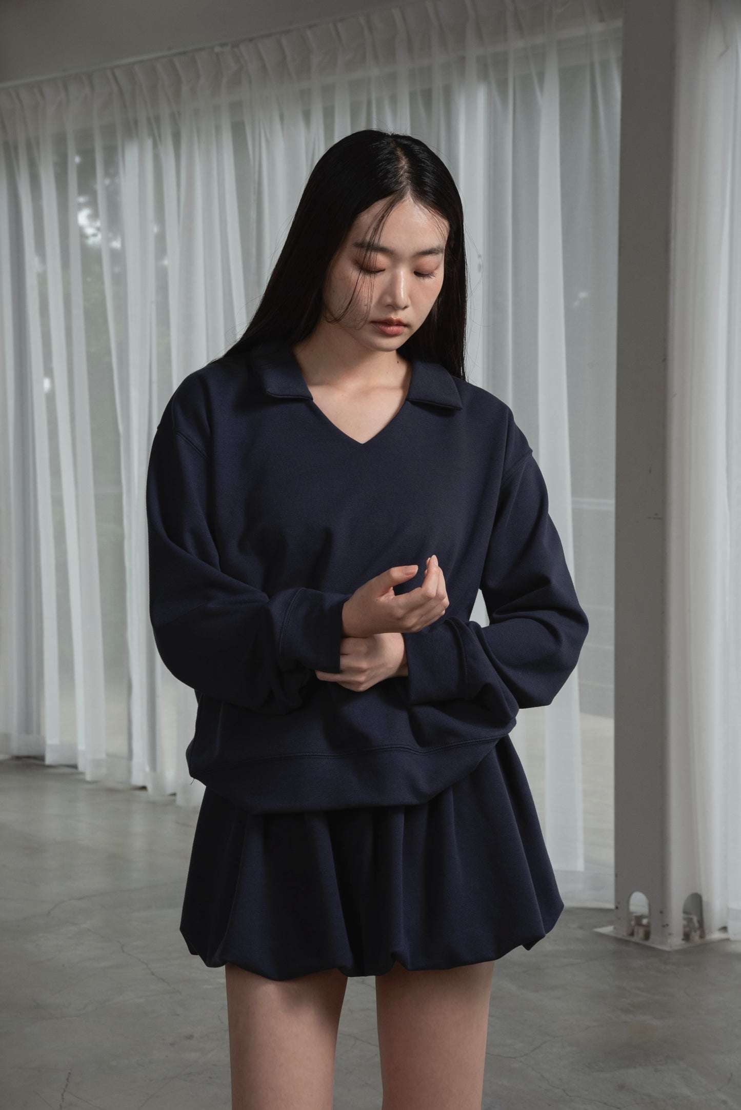 collar neck relaxed fit pullover