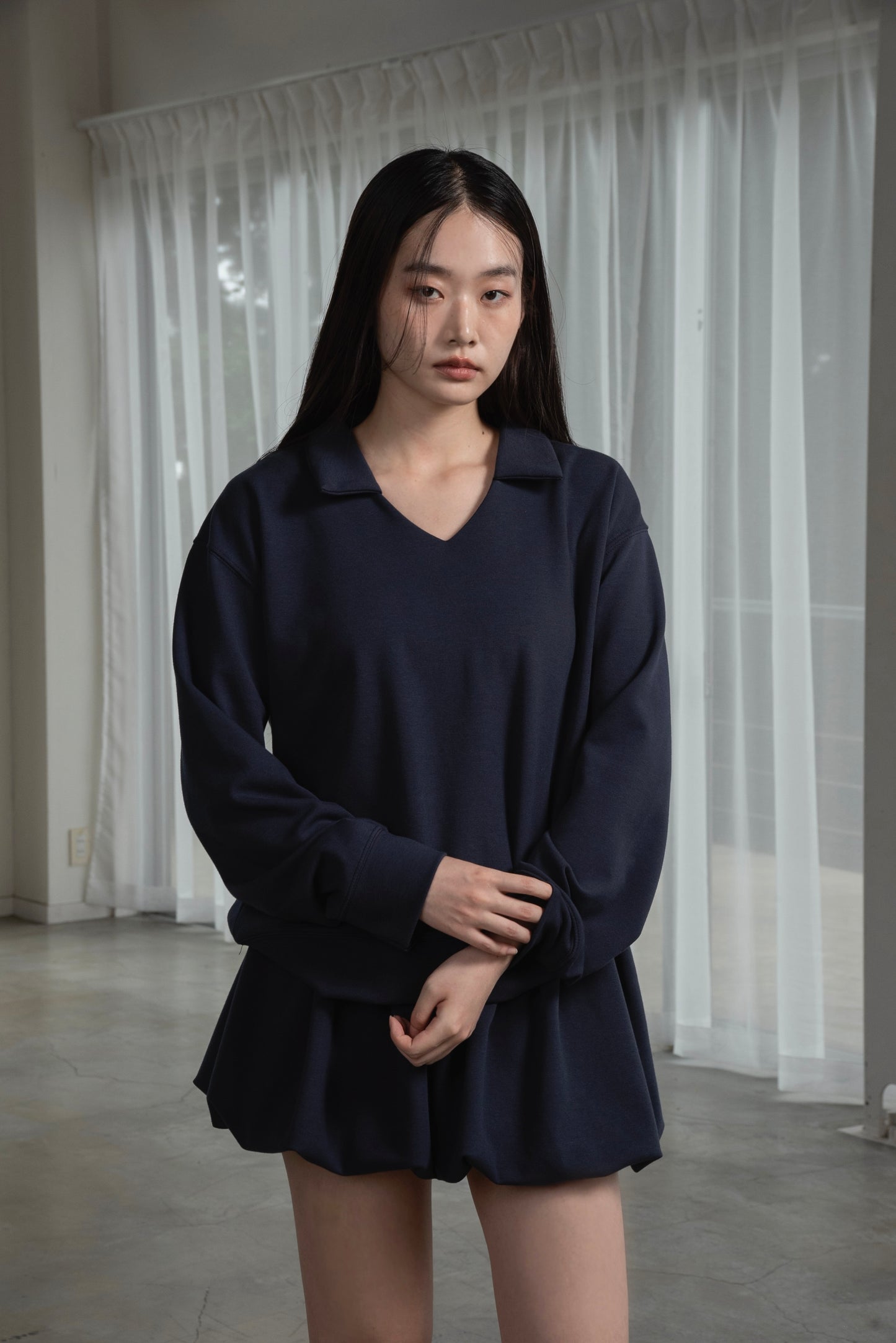 collar neck relaxed fit pullover