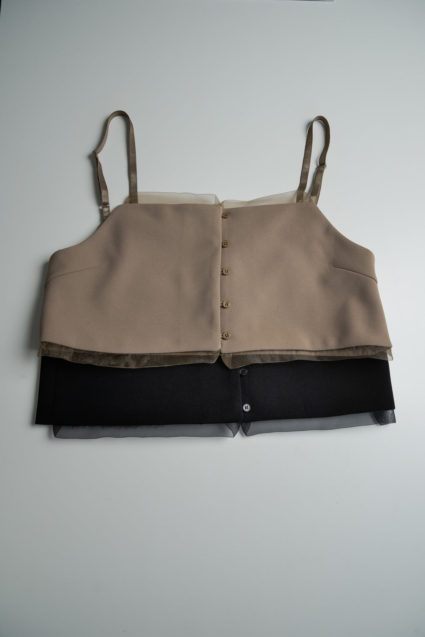 sheer docking front button bustier