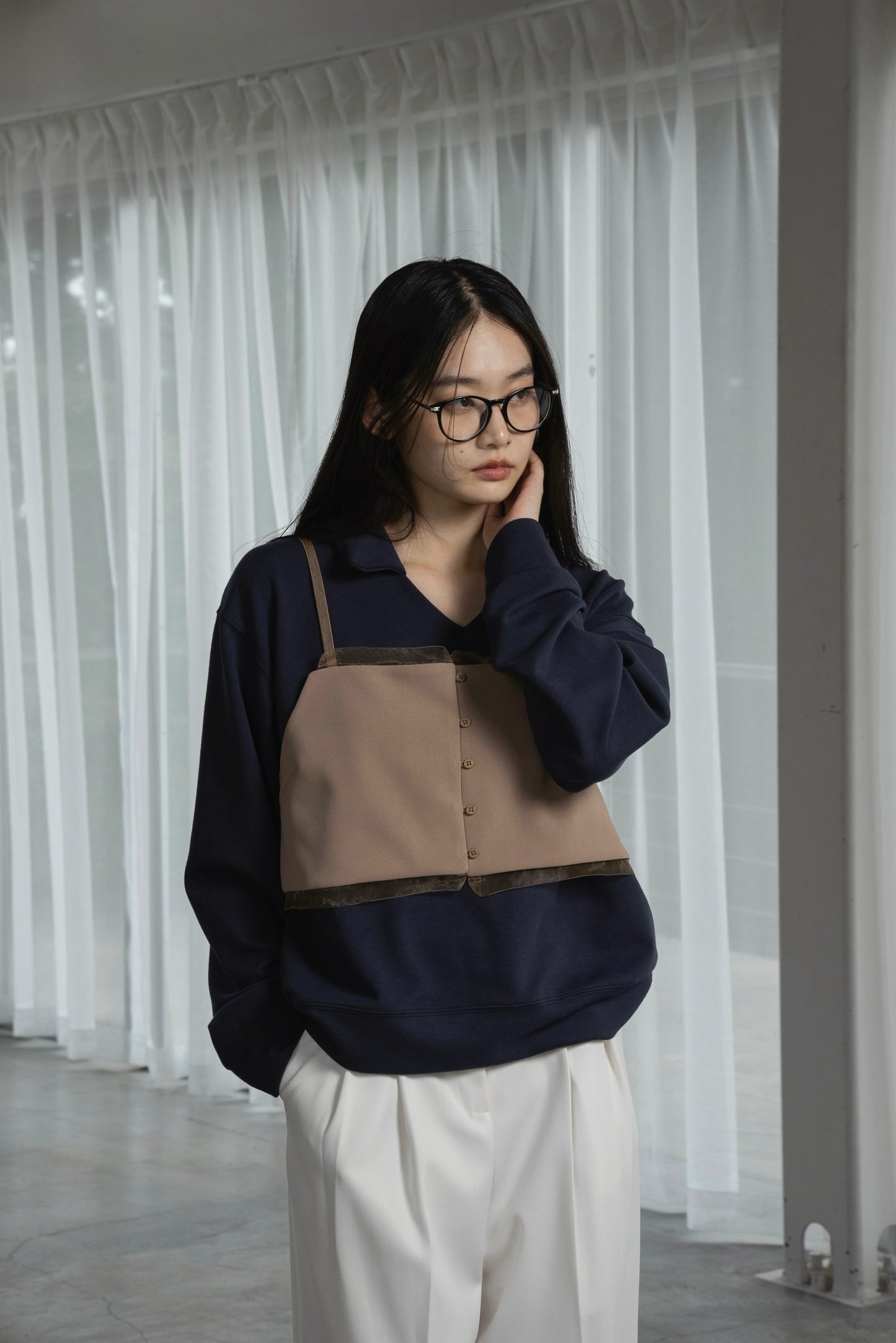 collar neck relaxed fit pullover