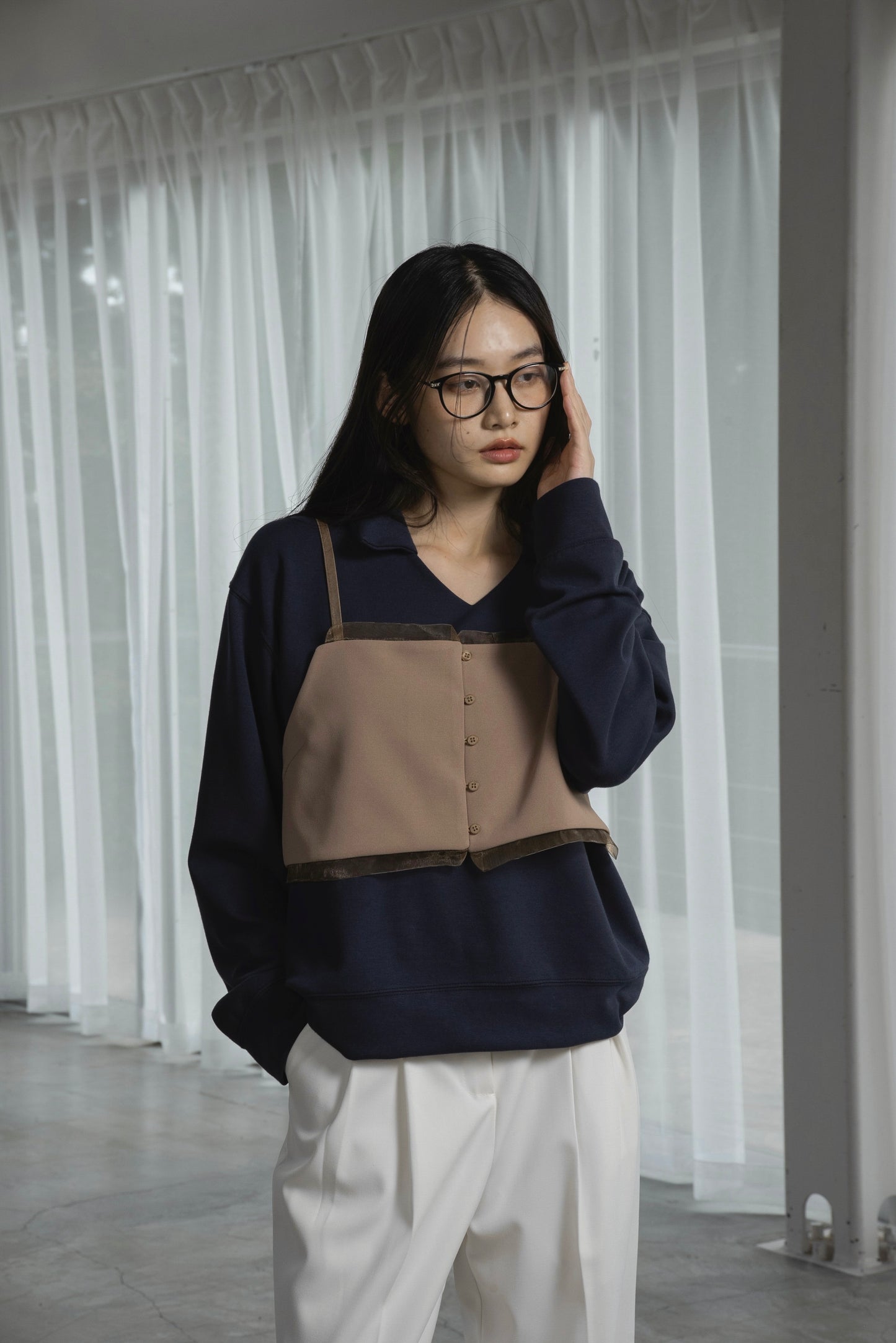 collar neck relaxed fit pullover