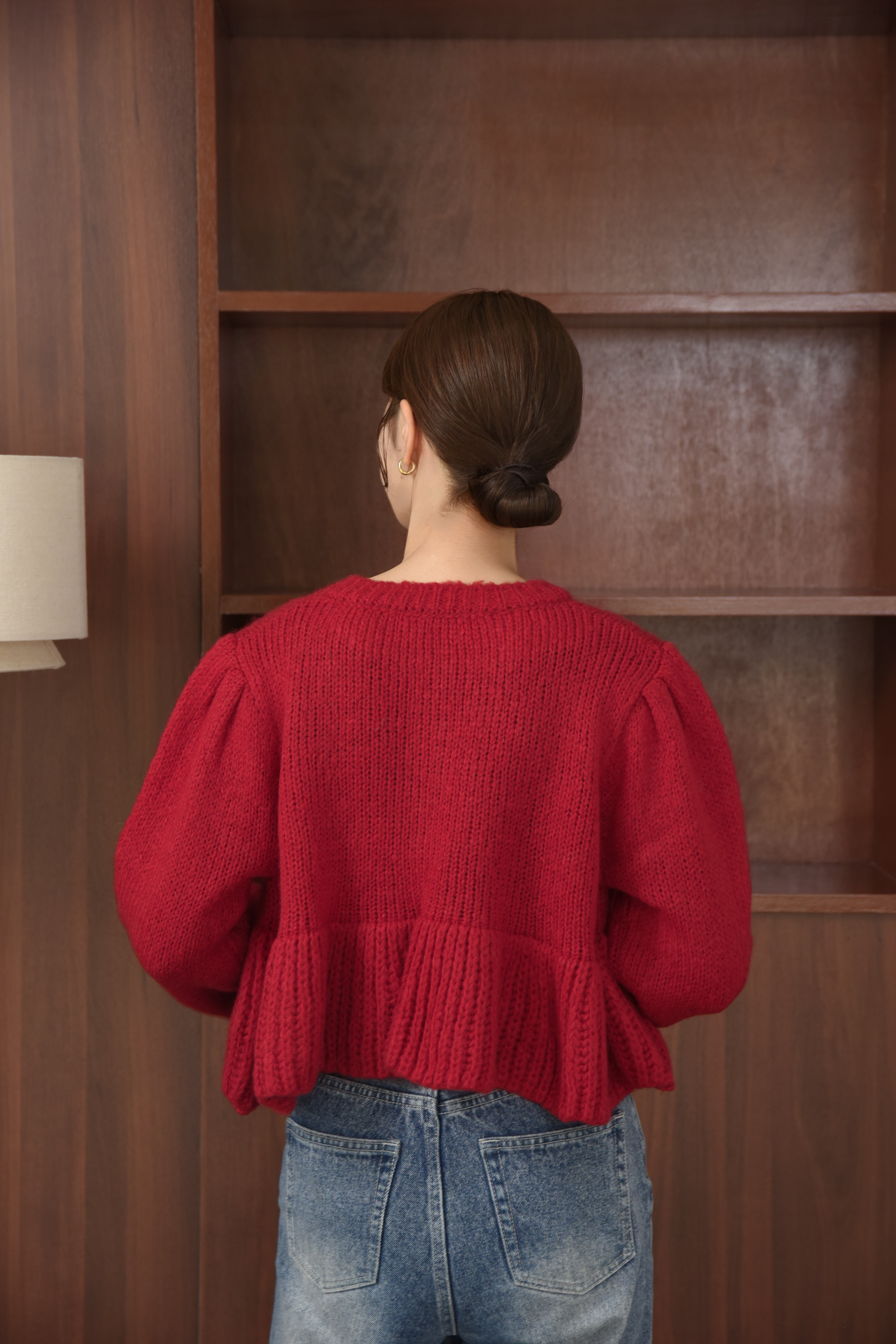 henry neck peplum hem knit – eim online（エイム オンライン）