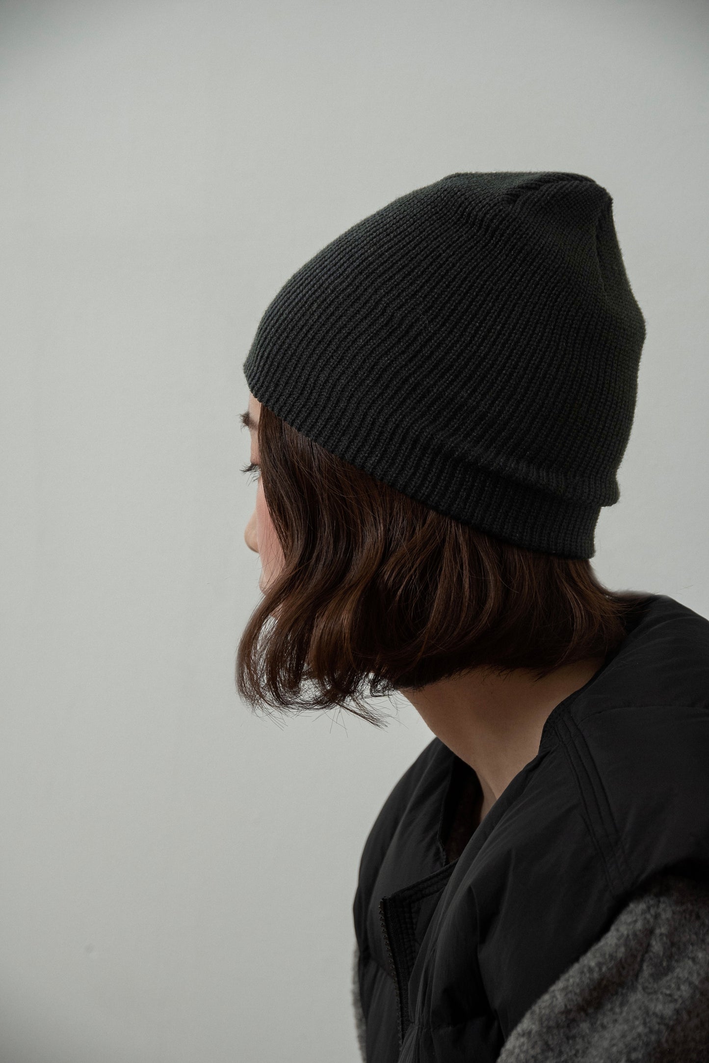 simple rib embroidery logo knit cap