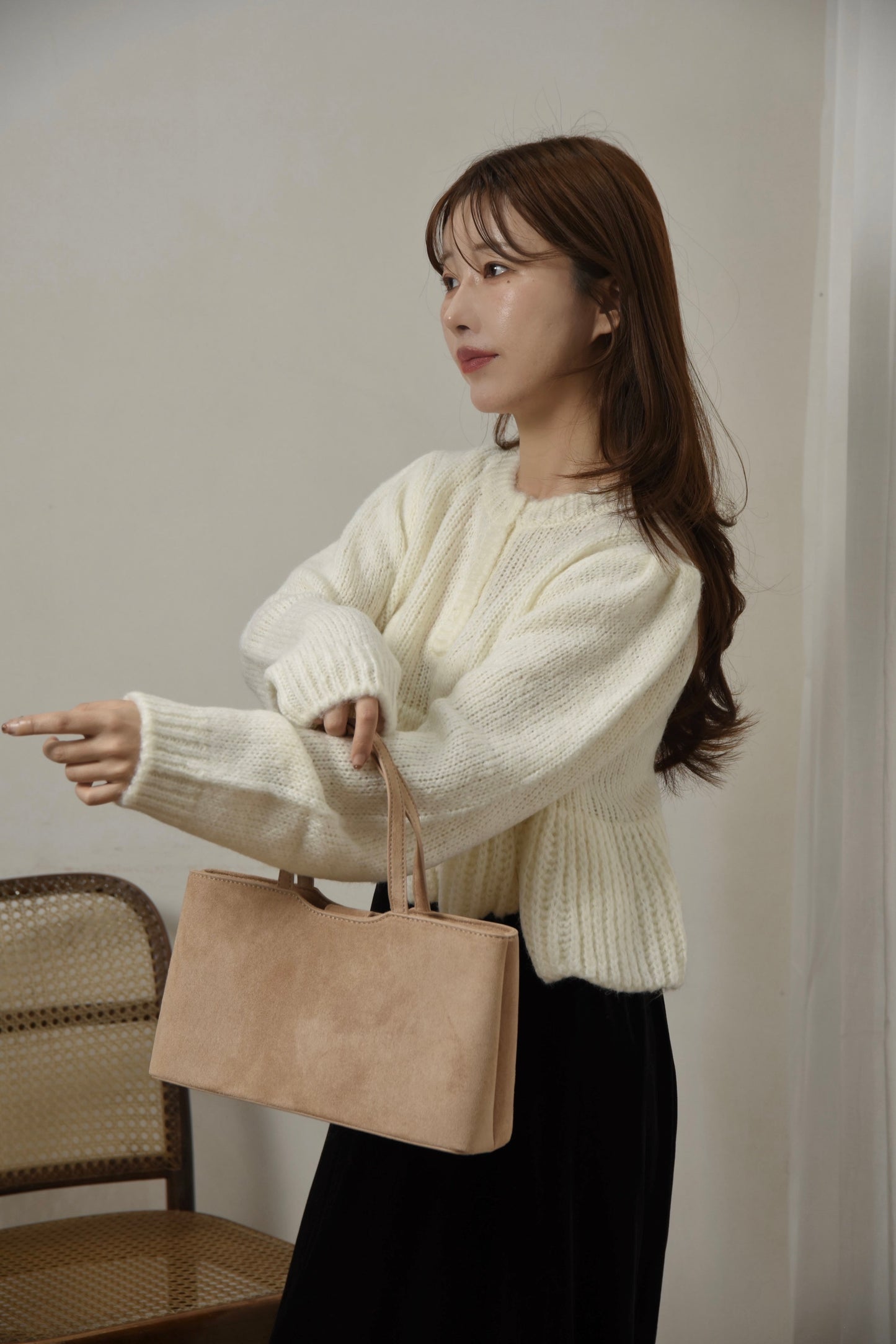 fuzzy double compartment bag