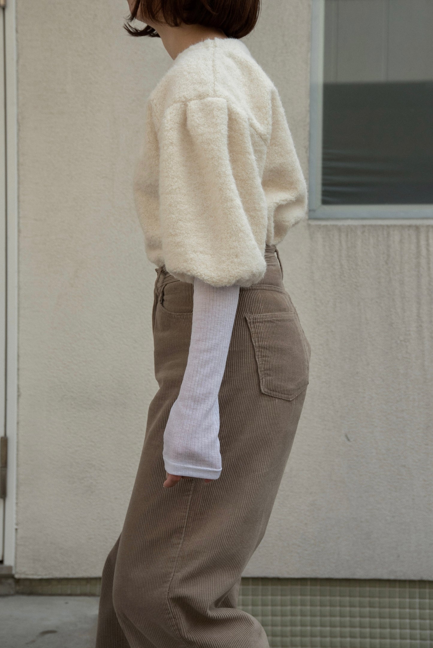 fluffy puff shoulder short tops