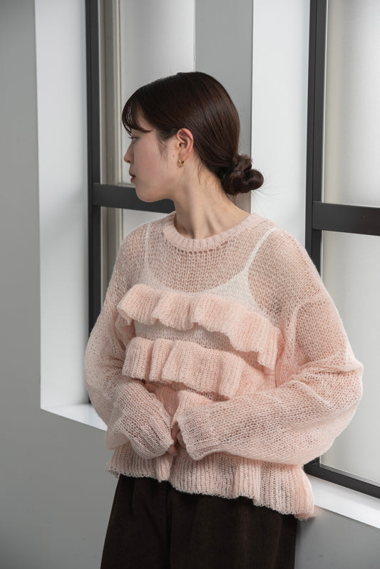 frill loose low gauge knit