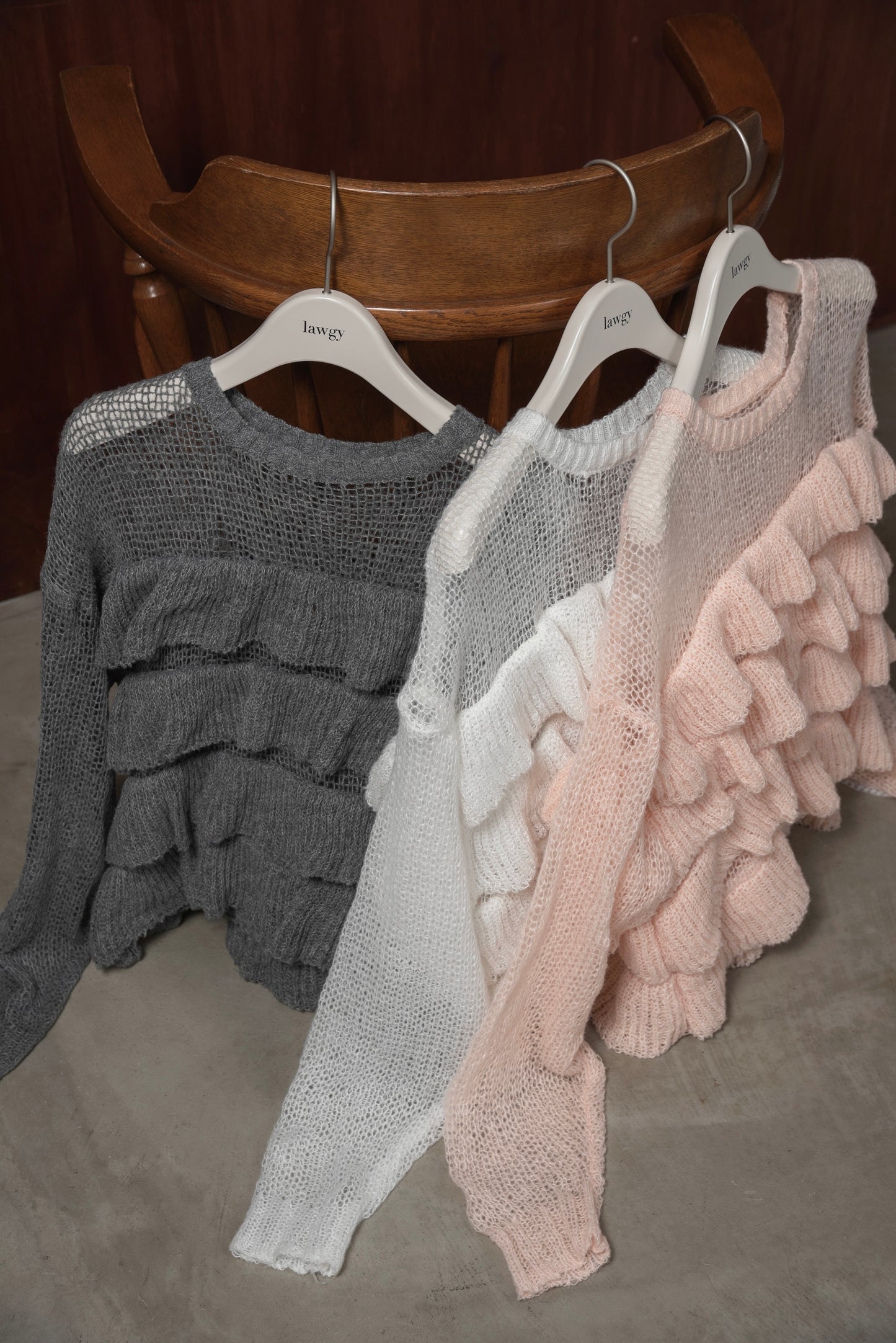 frill loose low gauge knit