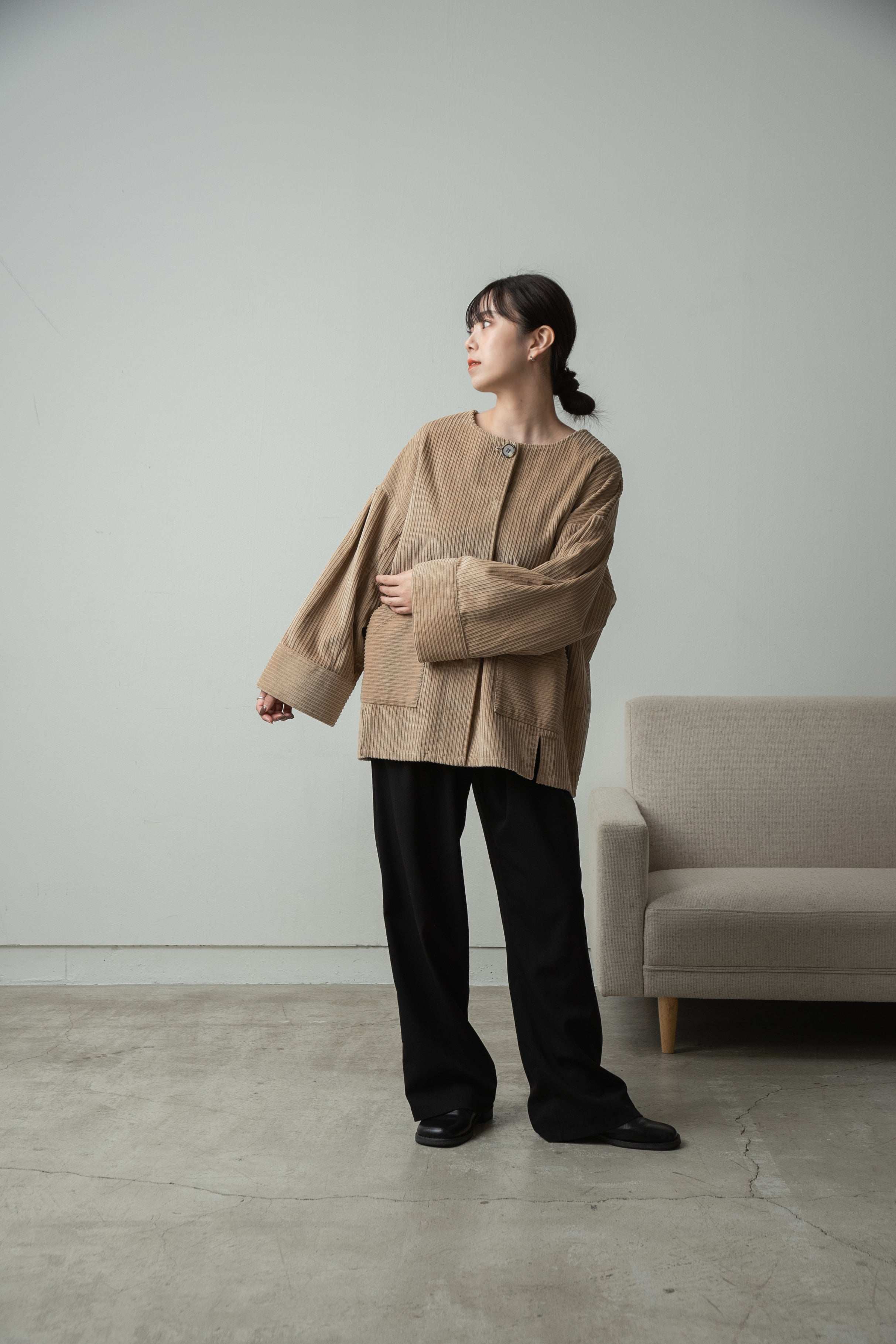 corduroy 2way midi coat – eim online（エイム オンライン）