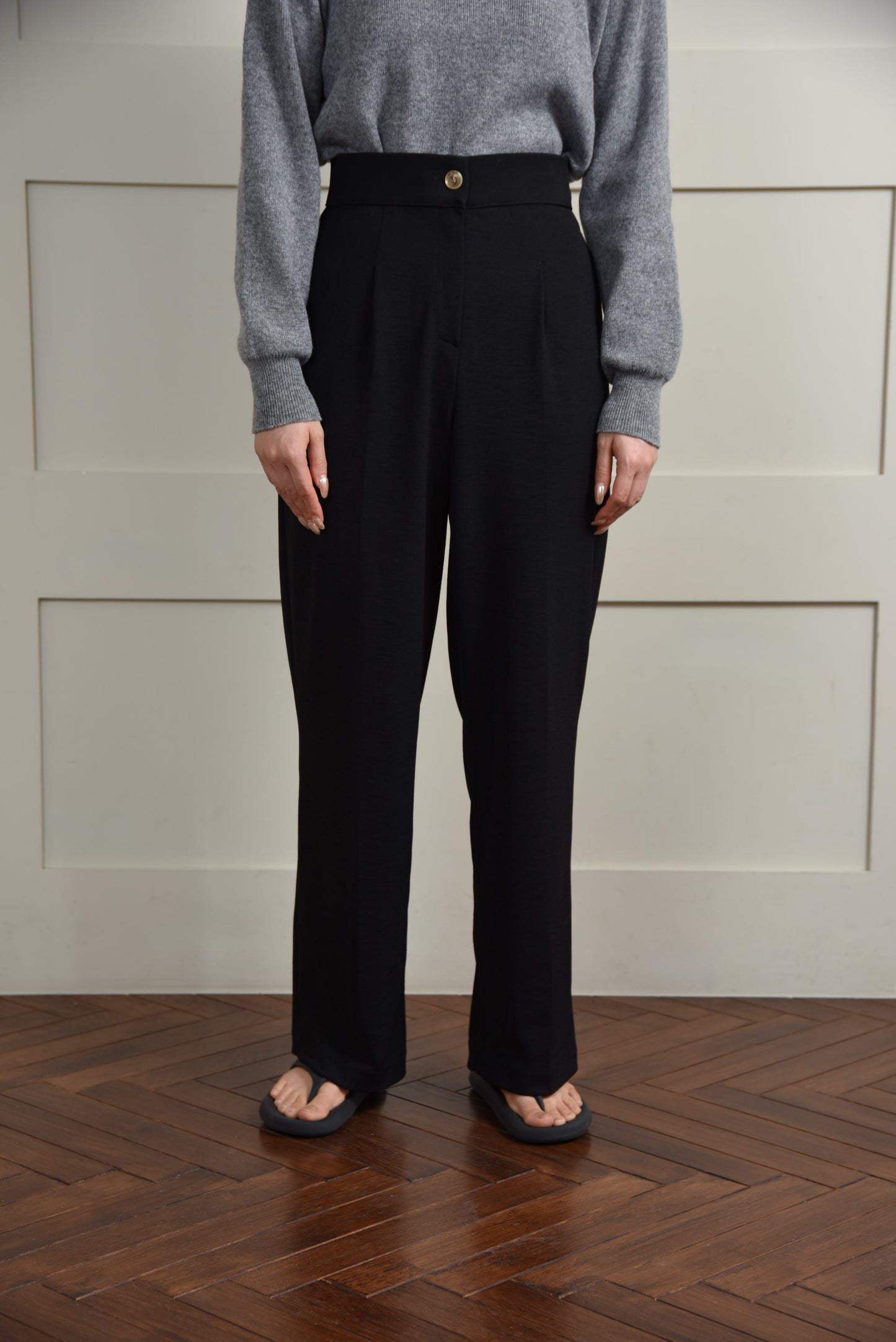 rafu stretch straight pants