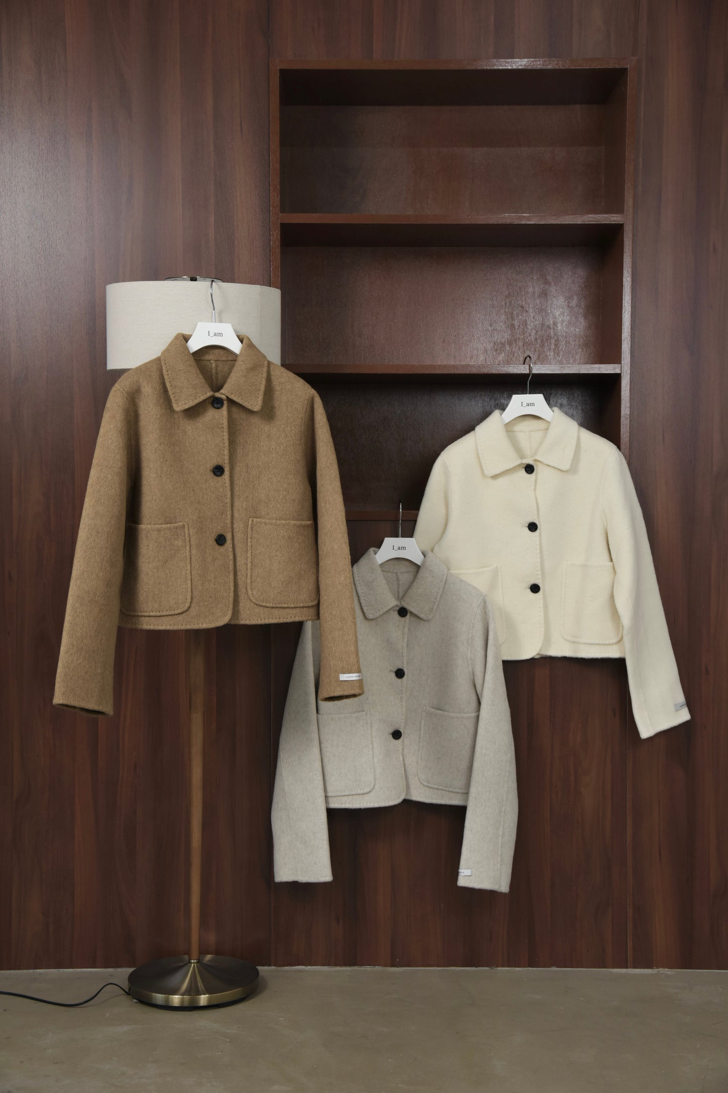 handmade stitch accent short coat