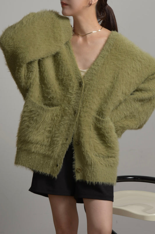 shaggy over size cardigan