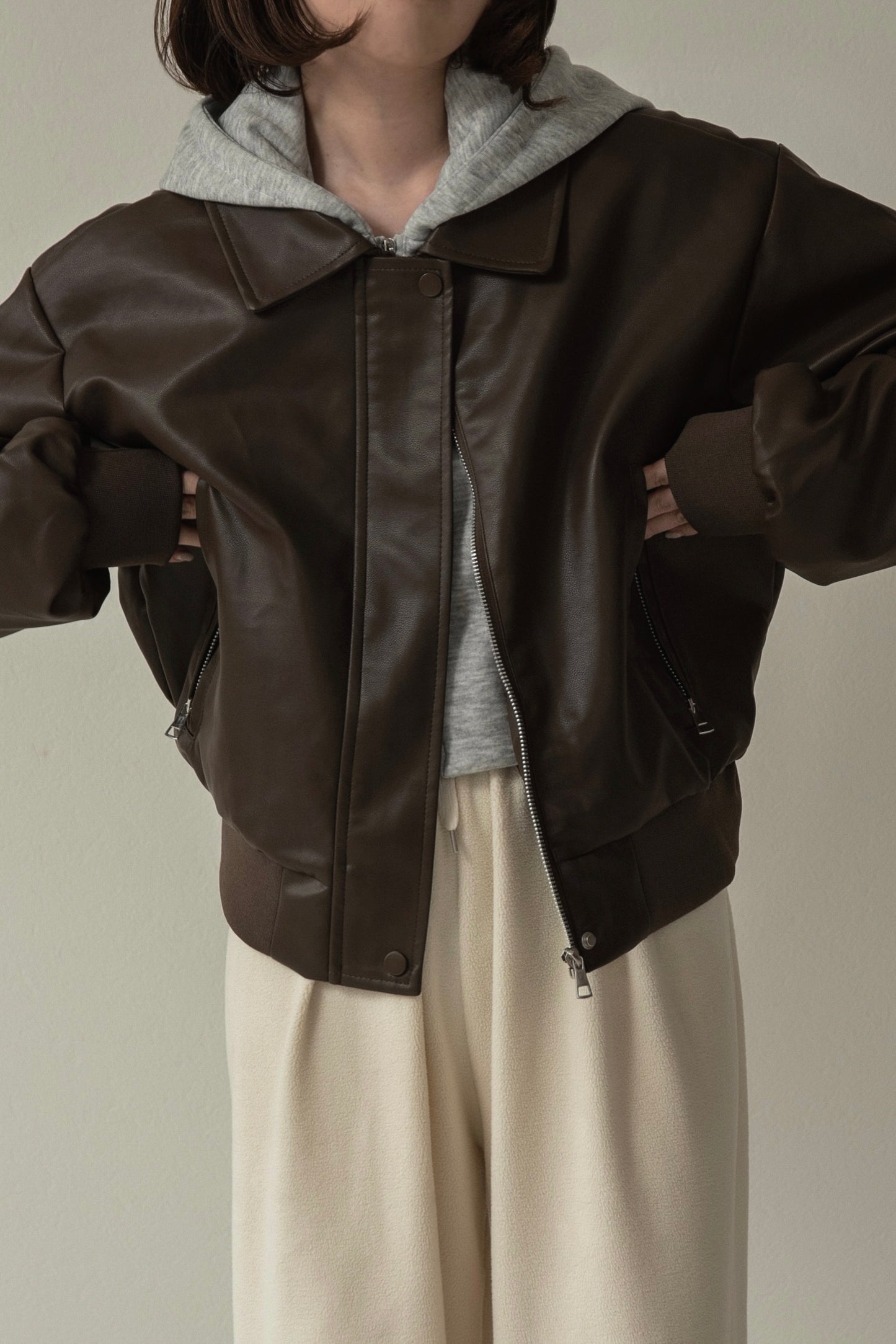 hooded docking short blouson