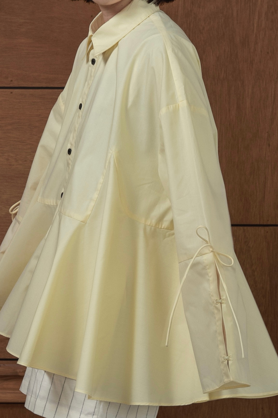 flare sleeve arrange shirt