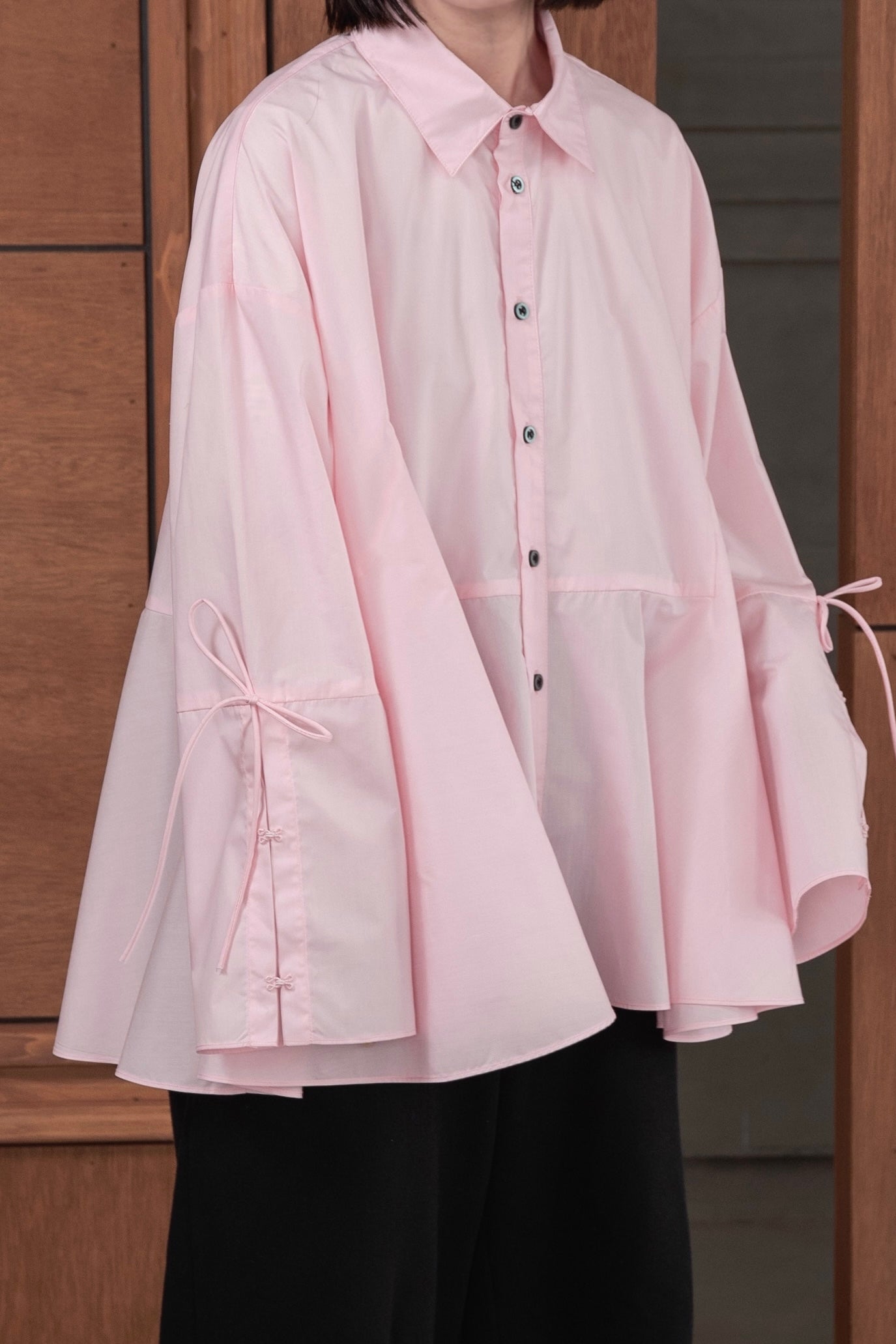 flare sleeve arrange shirt