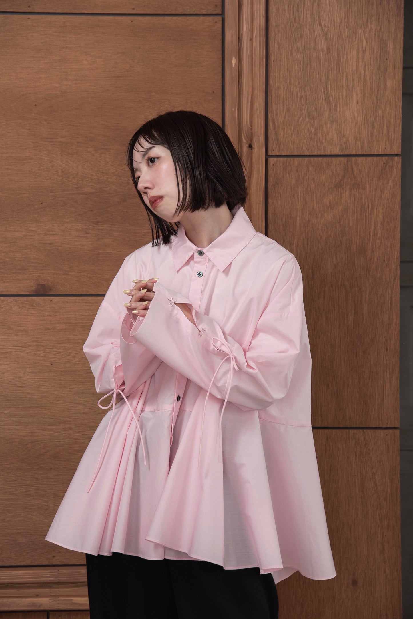 flare sleeve arrange shirt