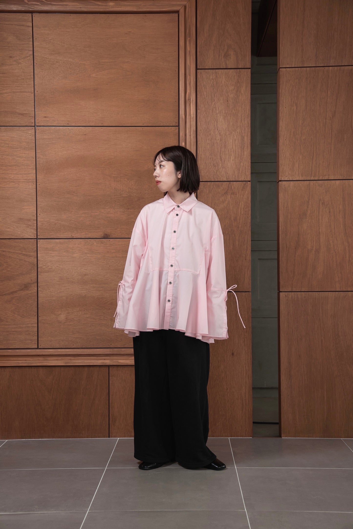 flare sleeve arrange shirt
