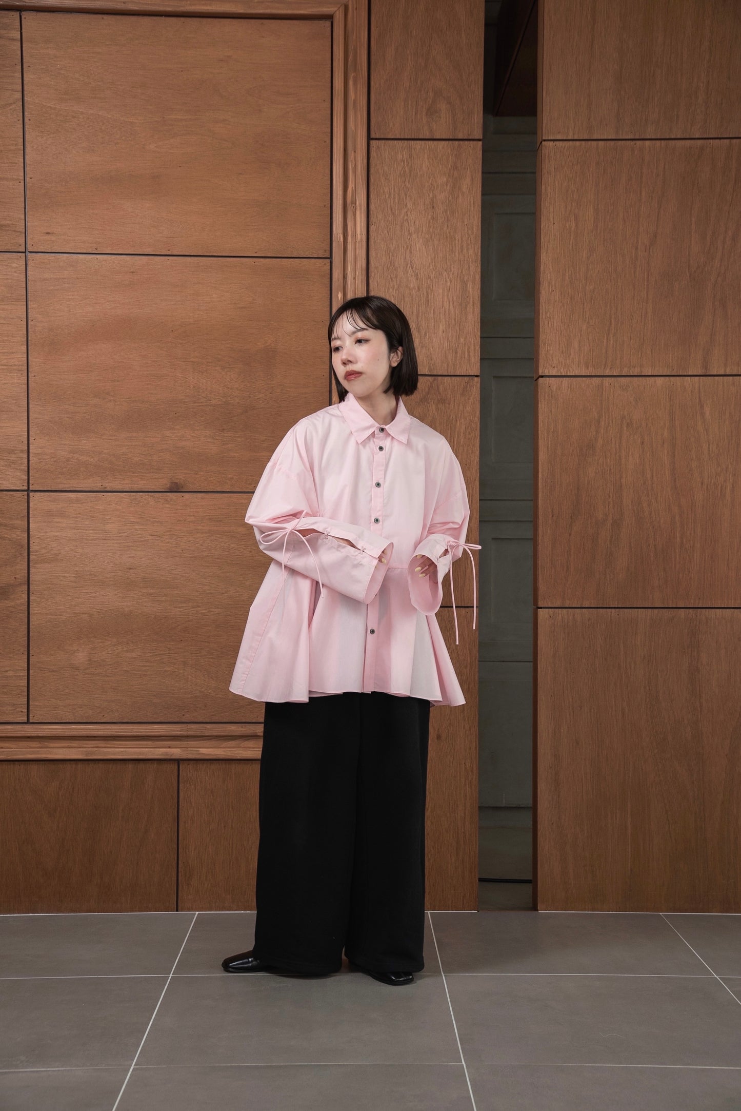 flare sleeve arrange shirt