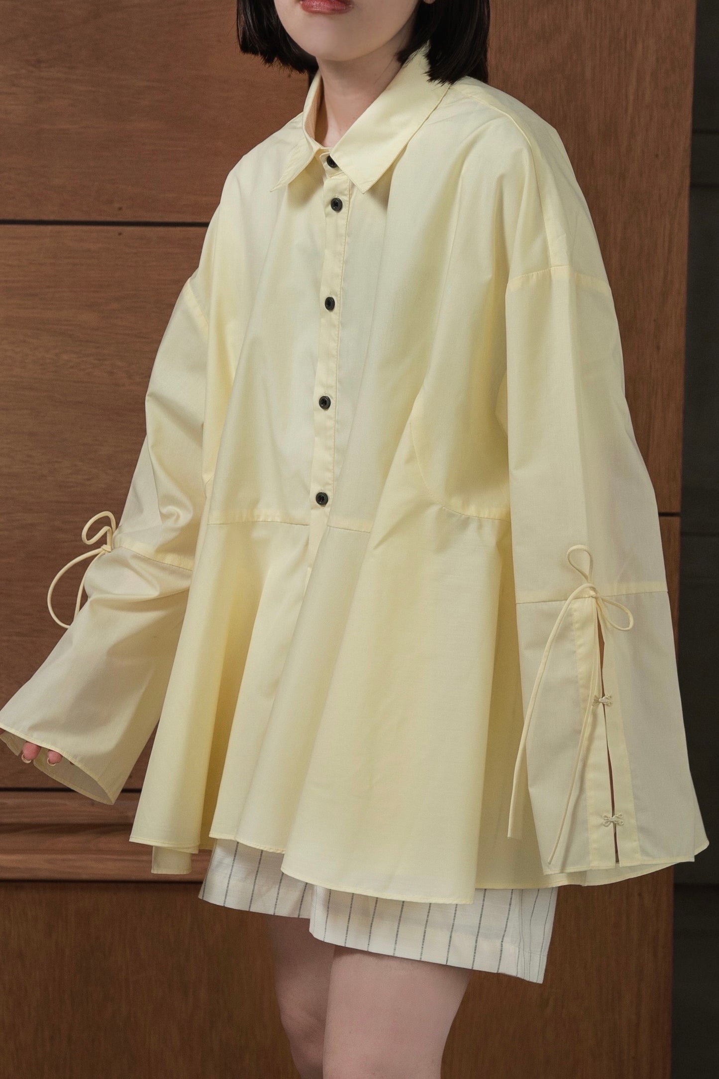 flare sleeve arrange shirt