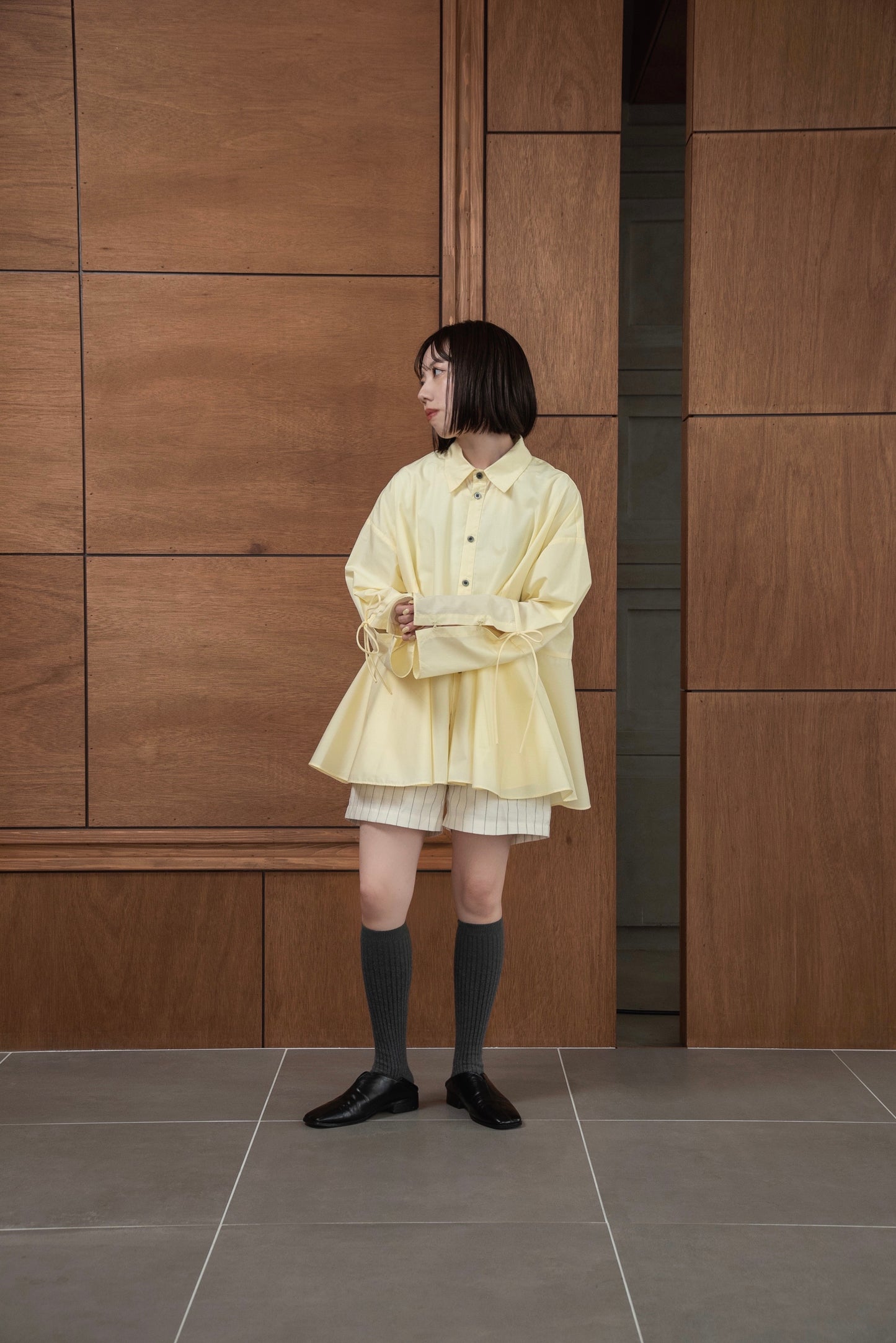 flare sleeve arrange shirt