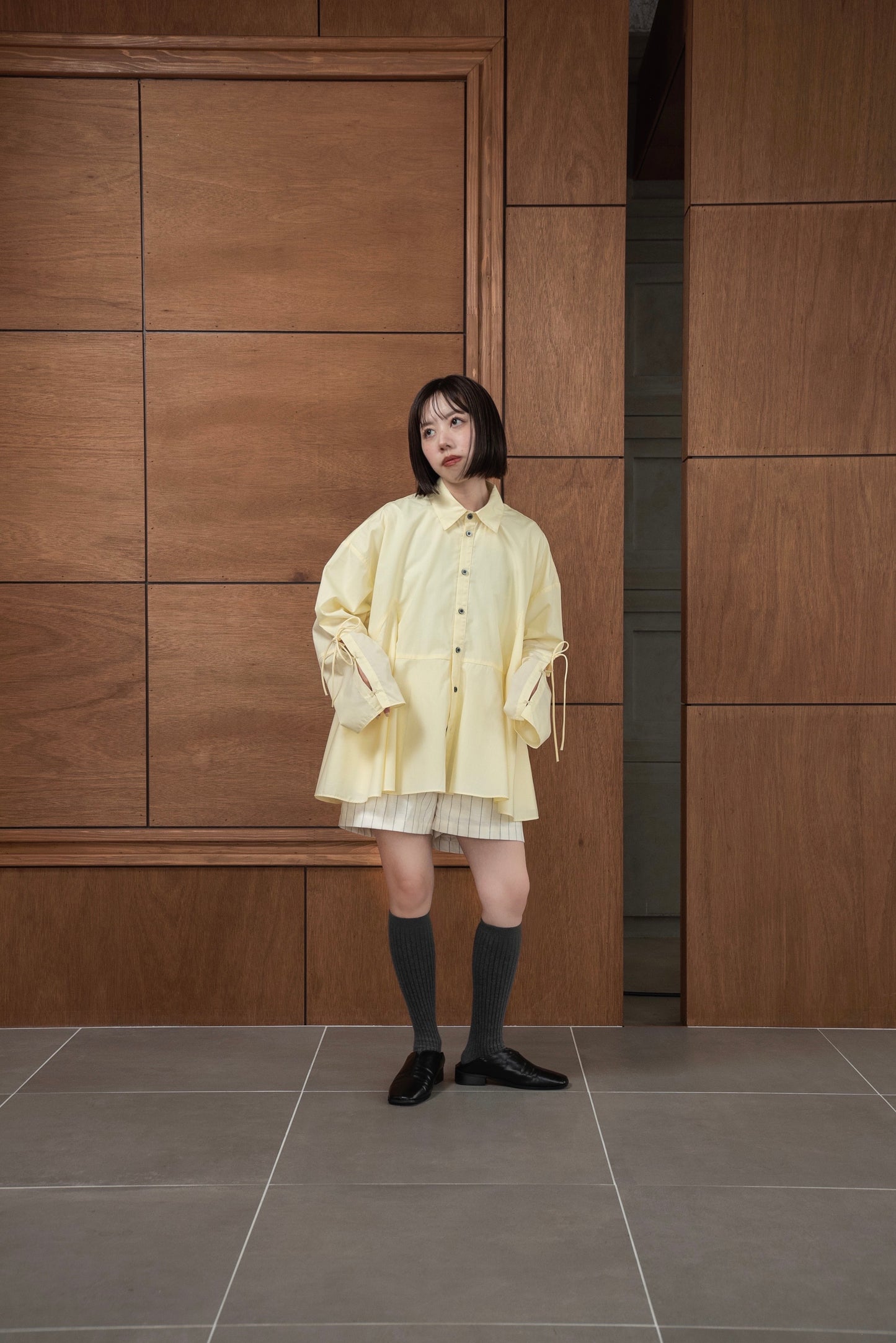 flare sleeve arrange shirt