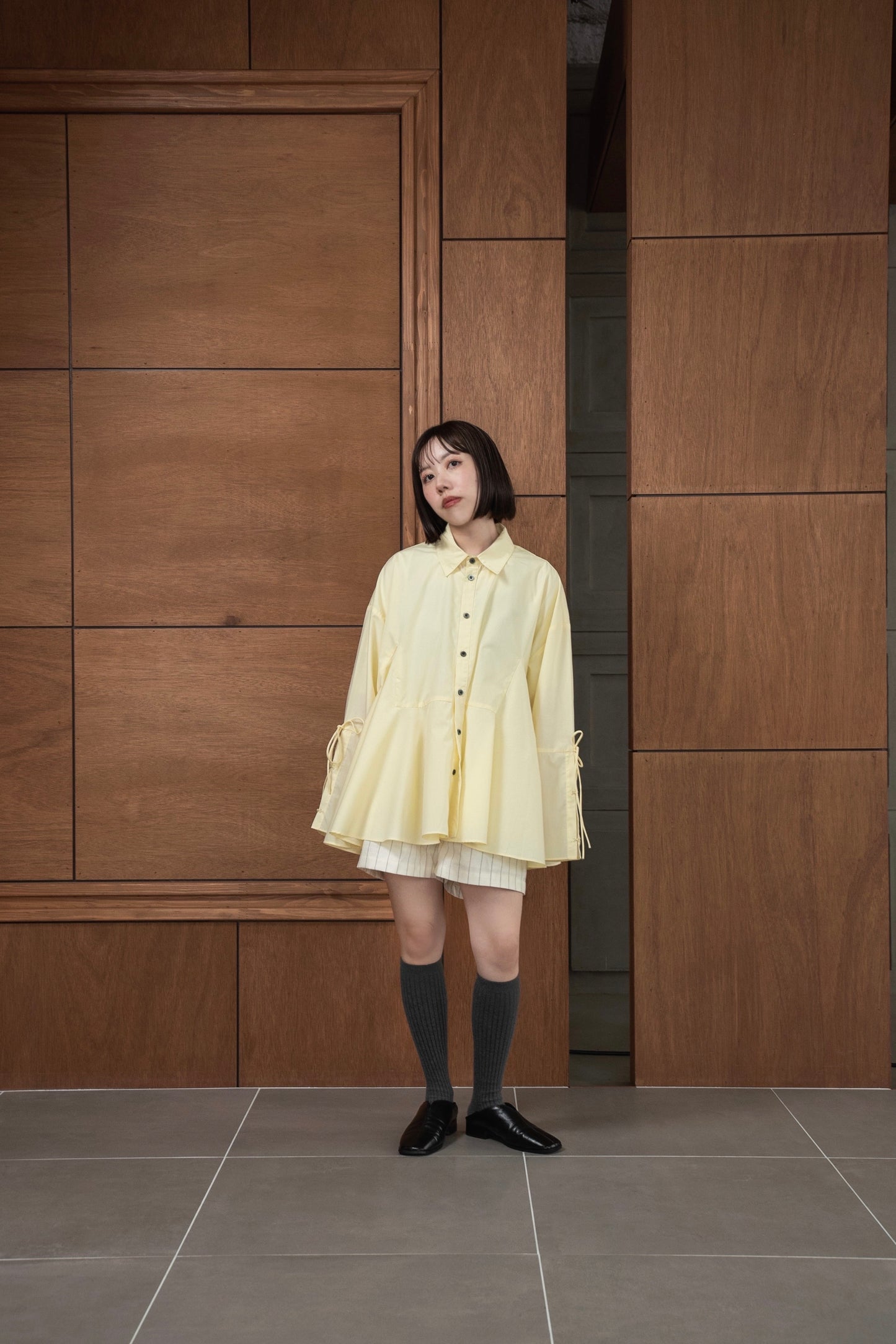 flare sleeve arrange shirt