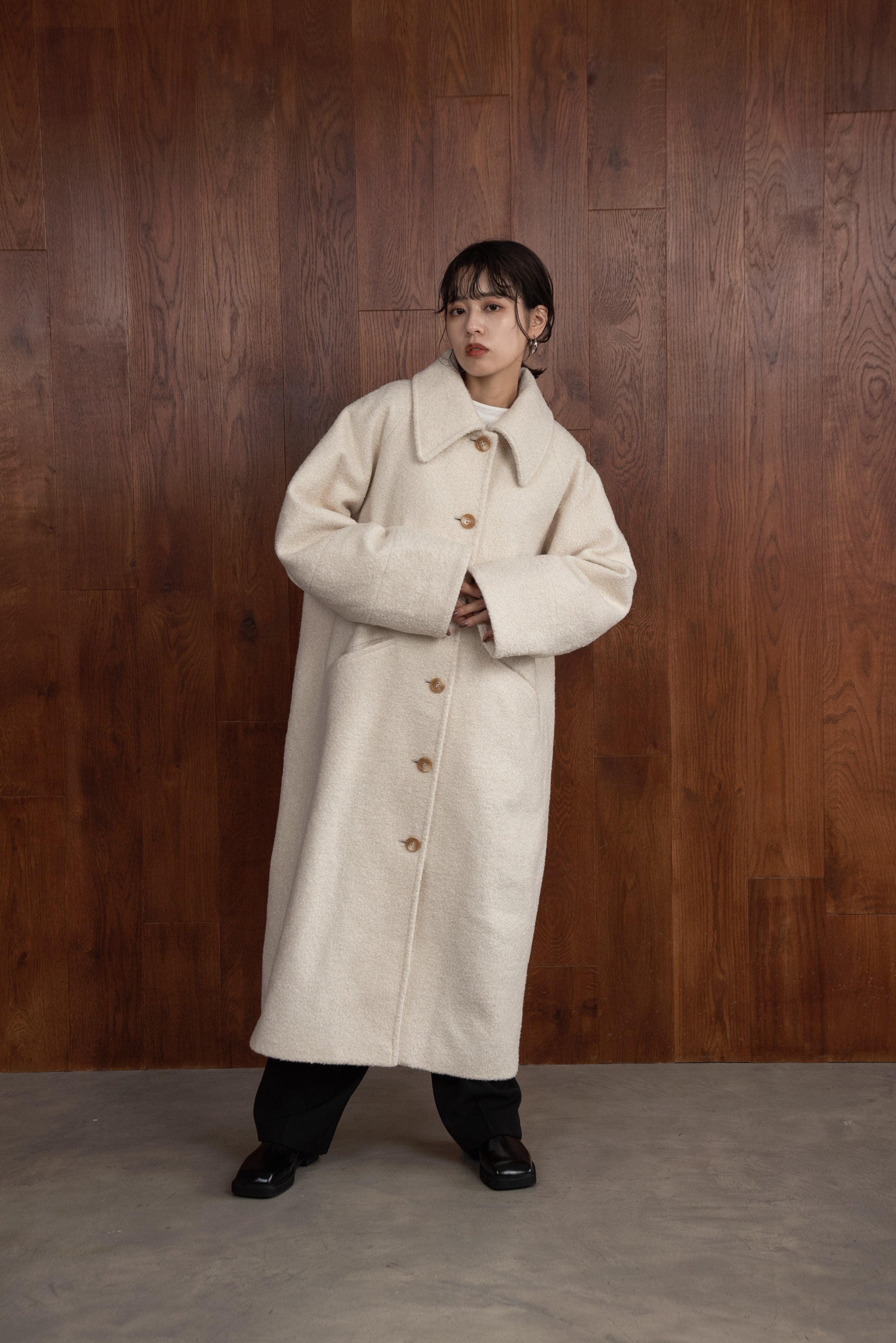 soutien collar shaggy coat – eim online（エイム オンライン）