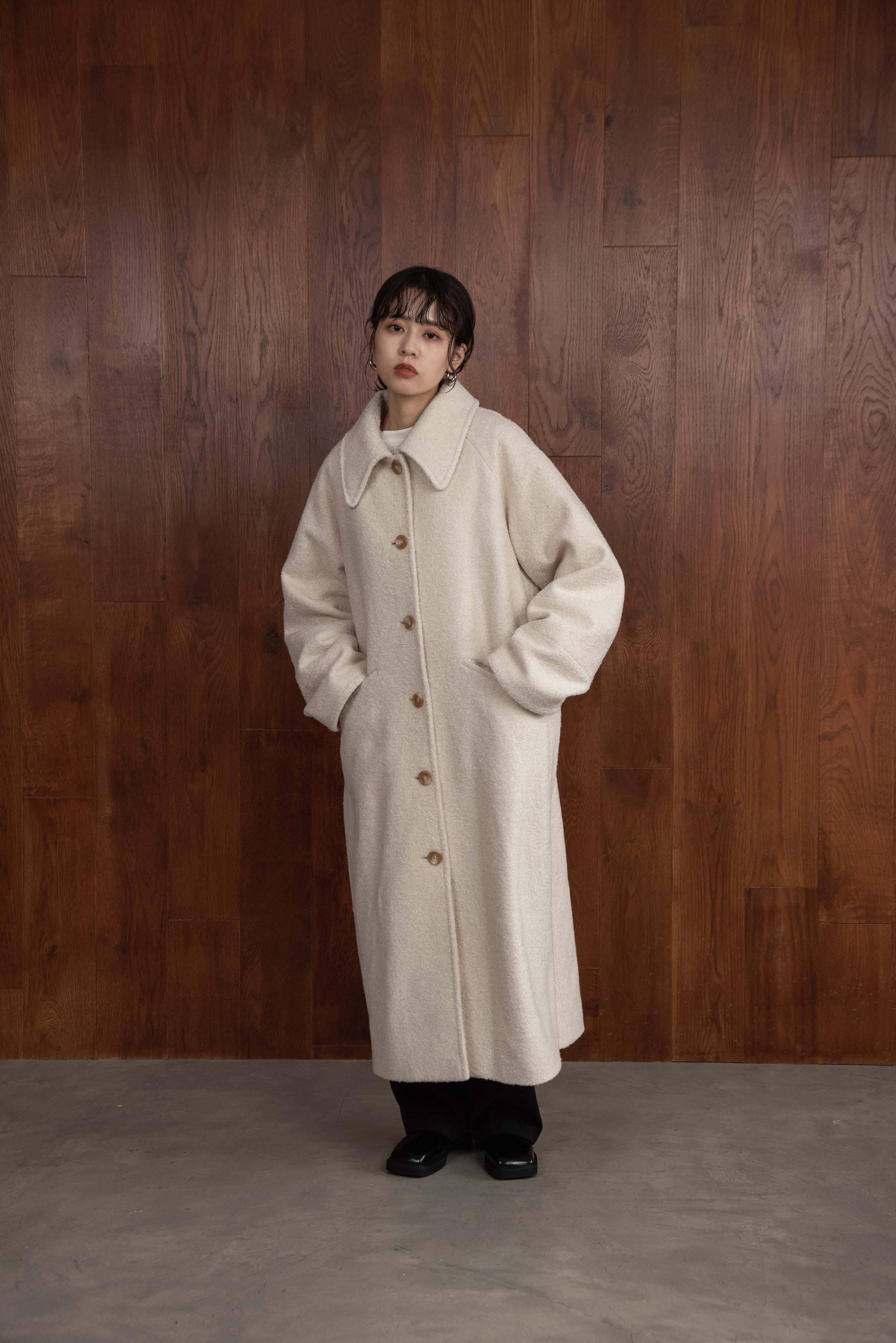 soutien collar shaggy coat – eim online（エイム オンライン）