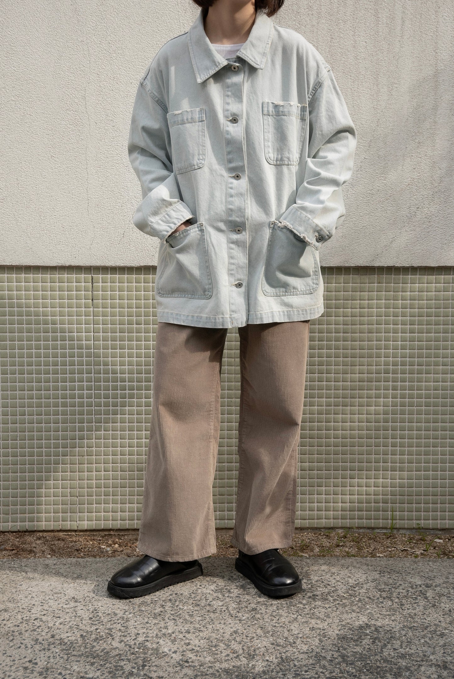 mixed pocket denim jacket