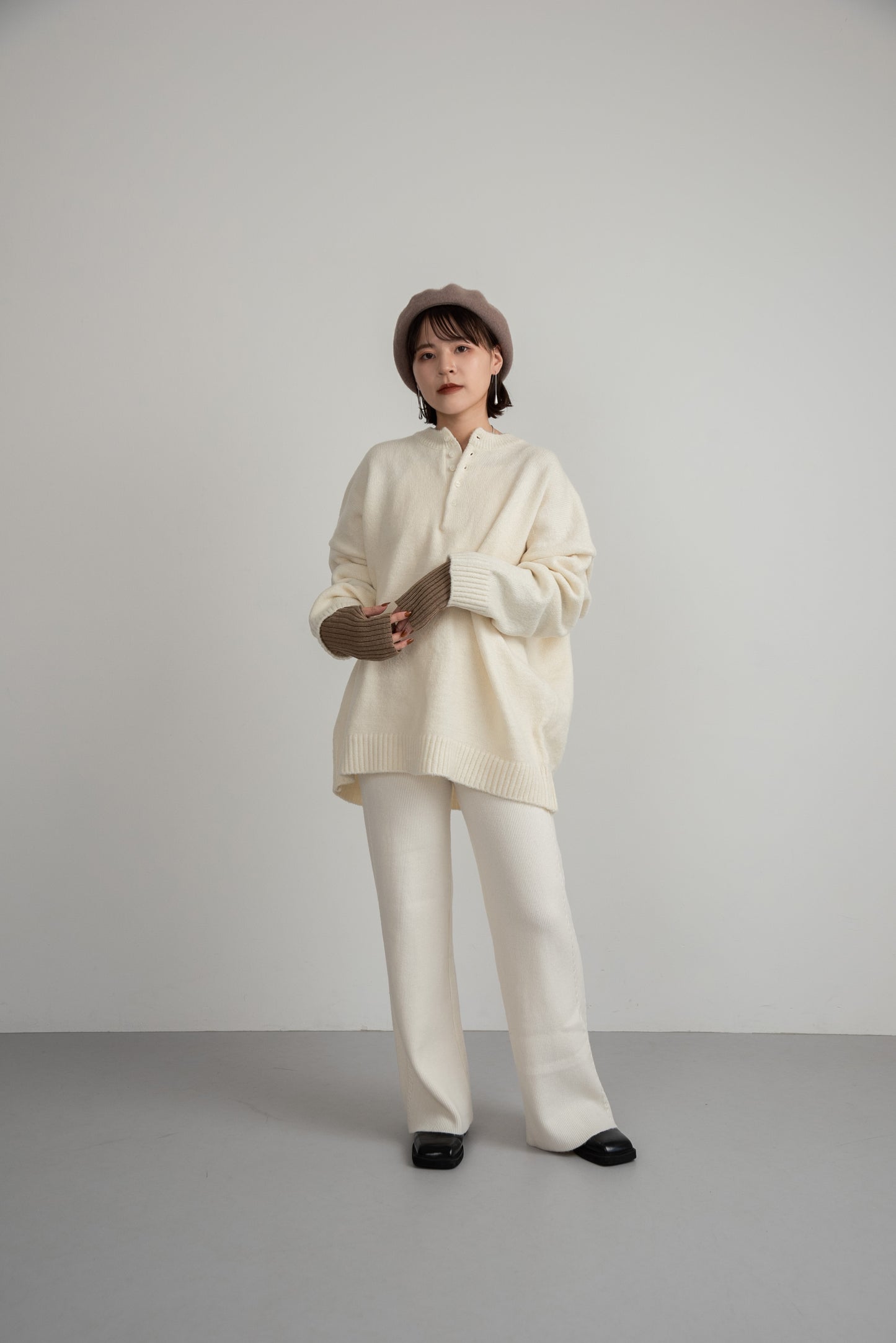 front button loose over knit
