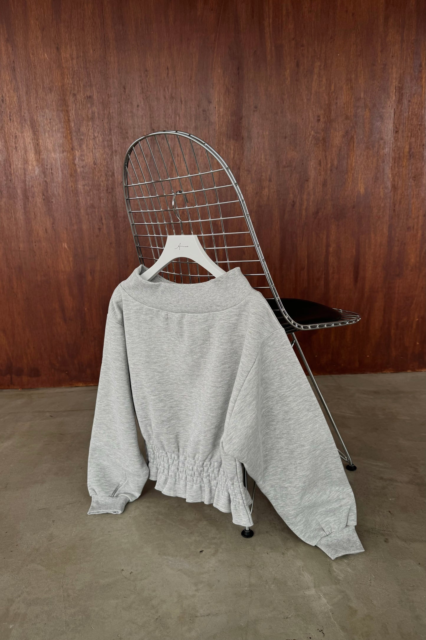 shirring design off shoulder pullover