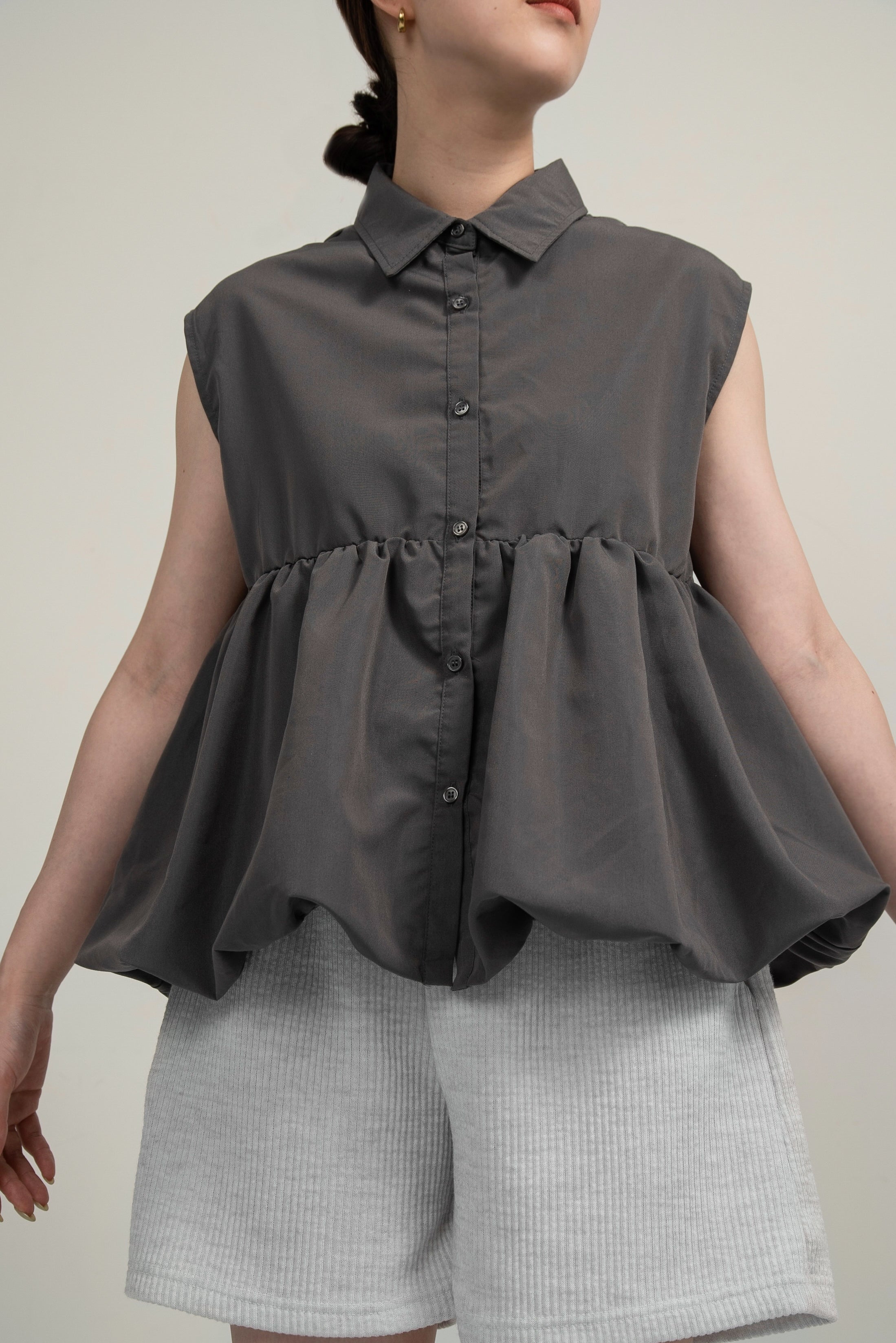 ブラウス シャツ nosleeve balloon shirt / ノースリーブバルーンシャツ レディース nosleeve balloon shirt – eim online（エイム オンライン）