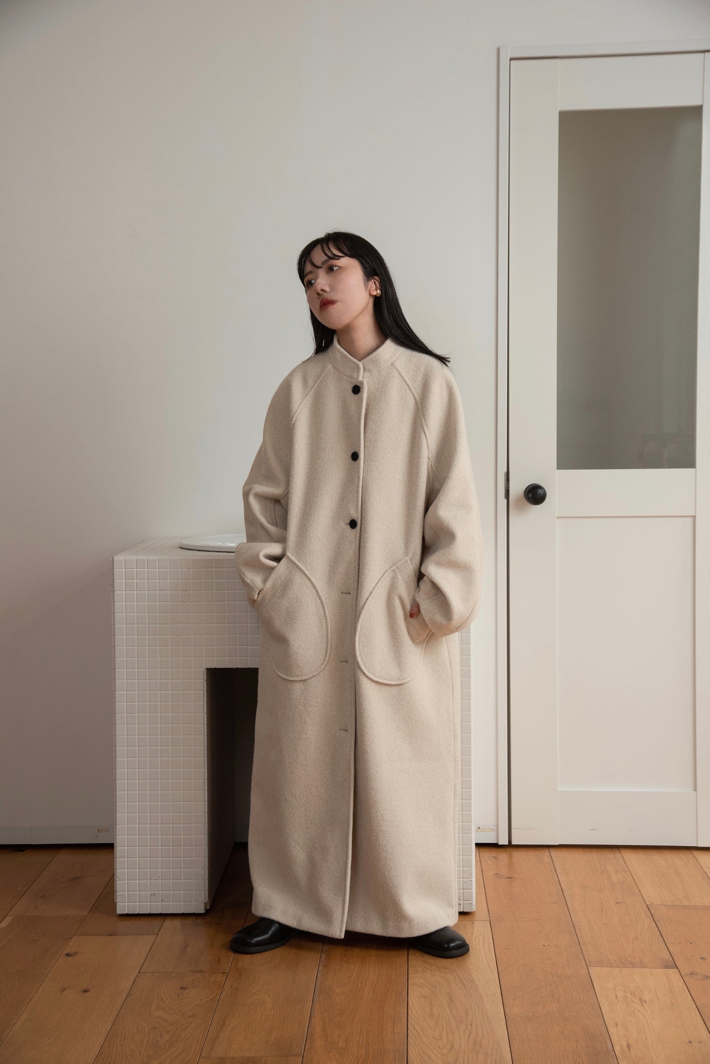 pocket point stand neck coat