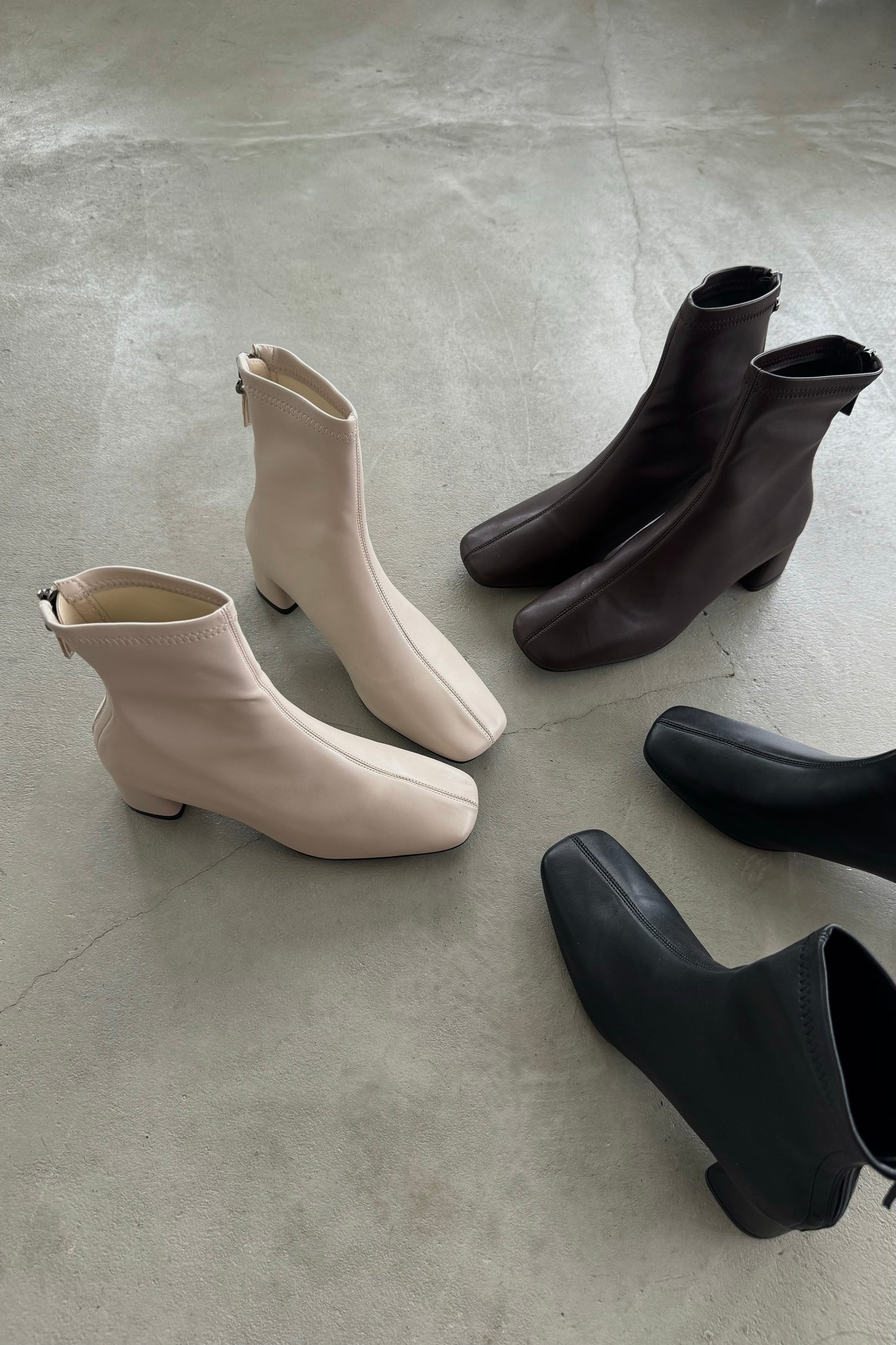 square toe short boots