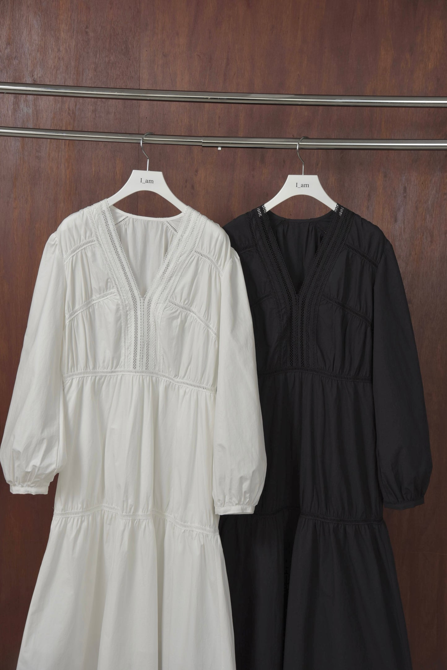 v neck lace tiered dress