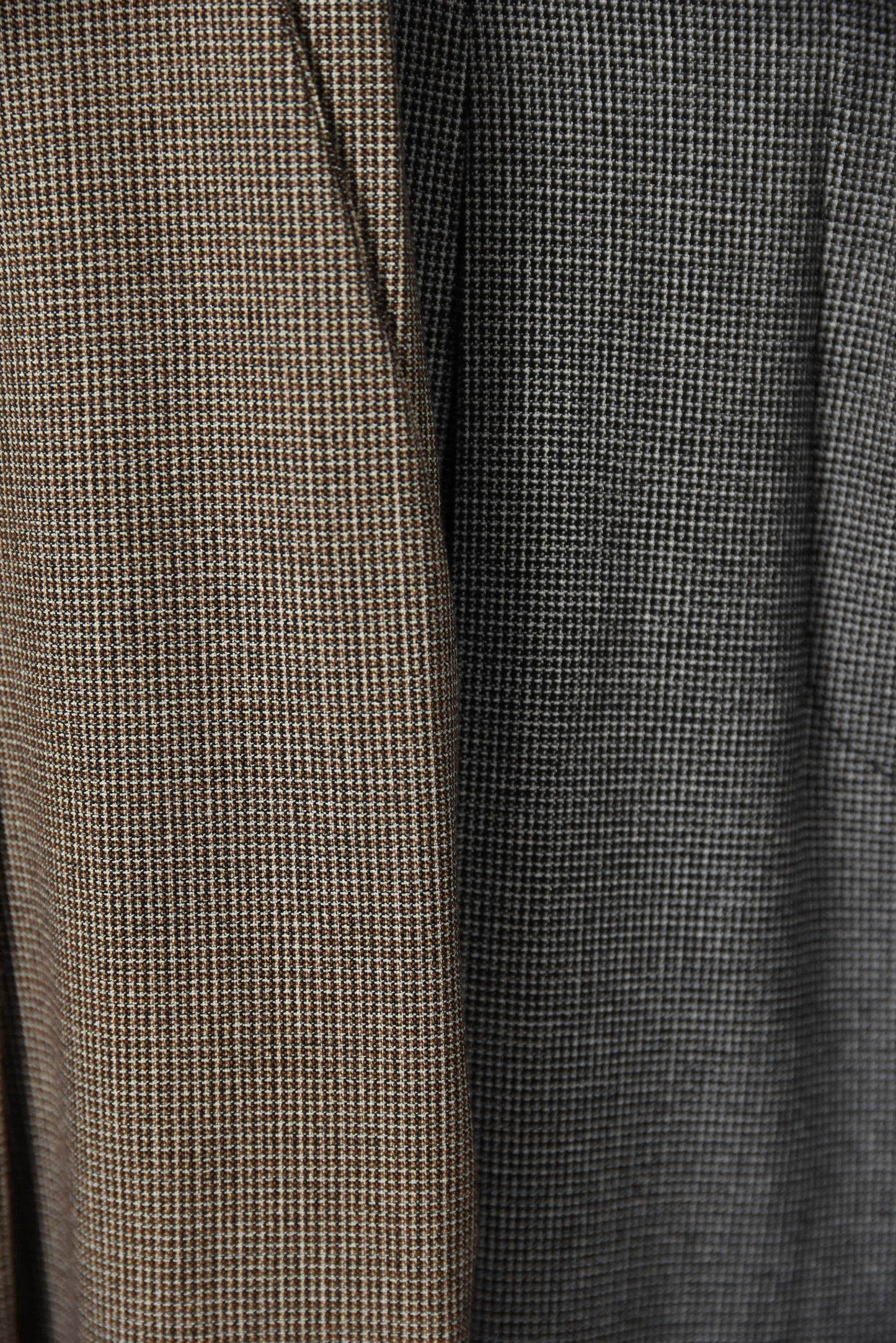 check pattern straight tuck pants