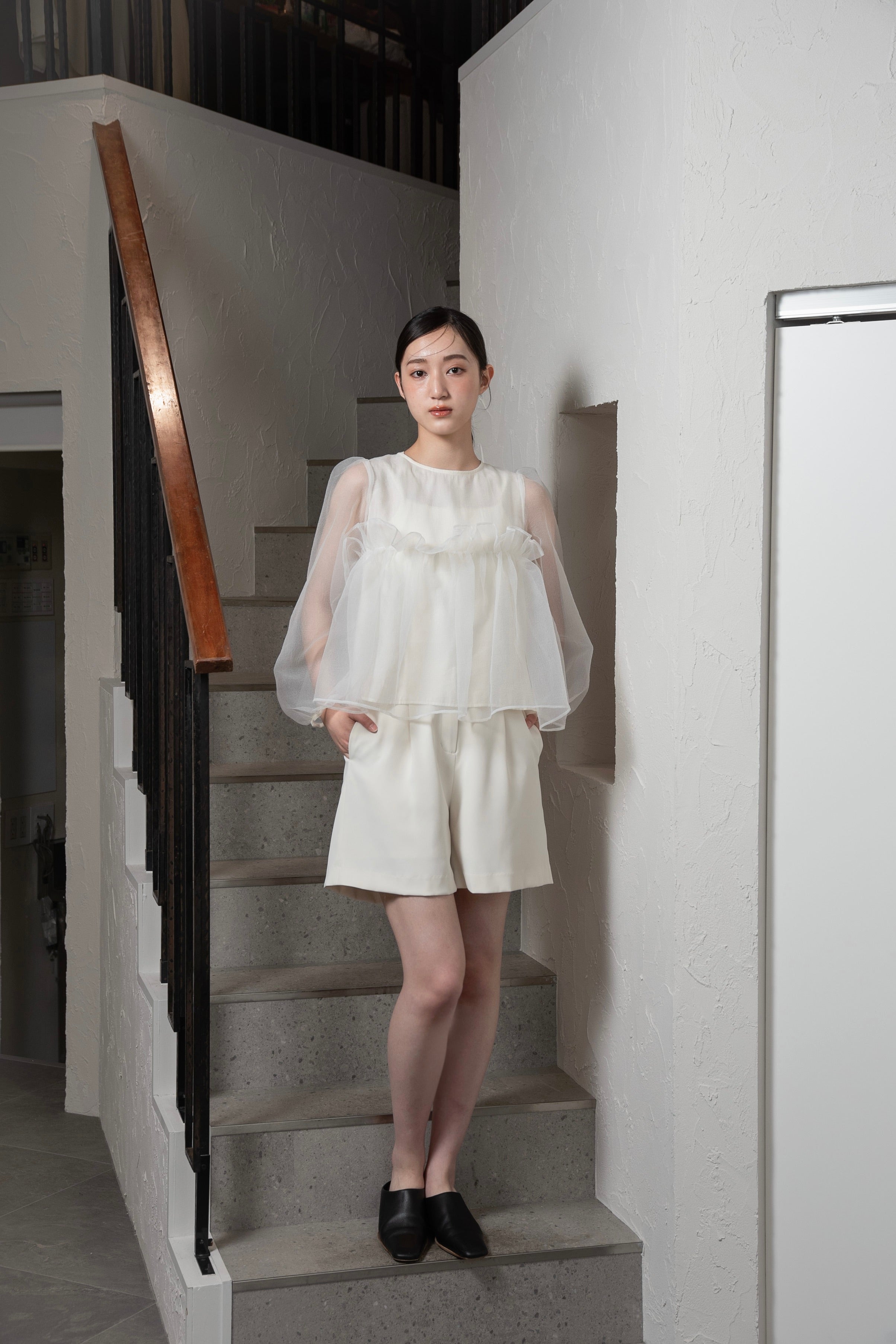 organdy flare blouse / オーガンジーフレアブラウス（シャツ