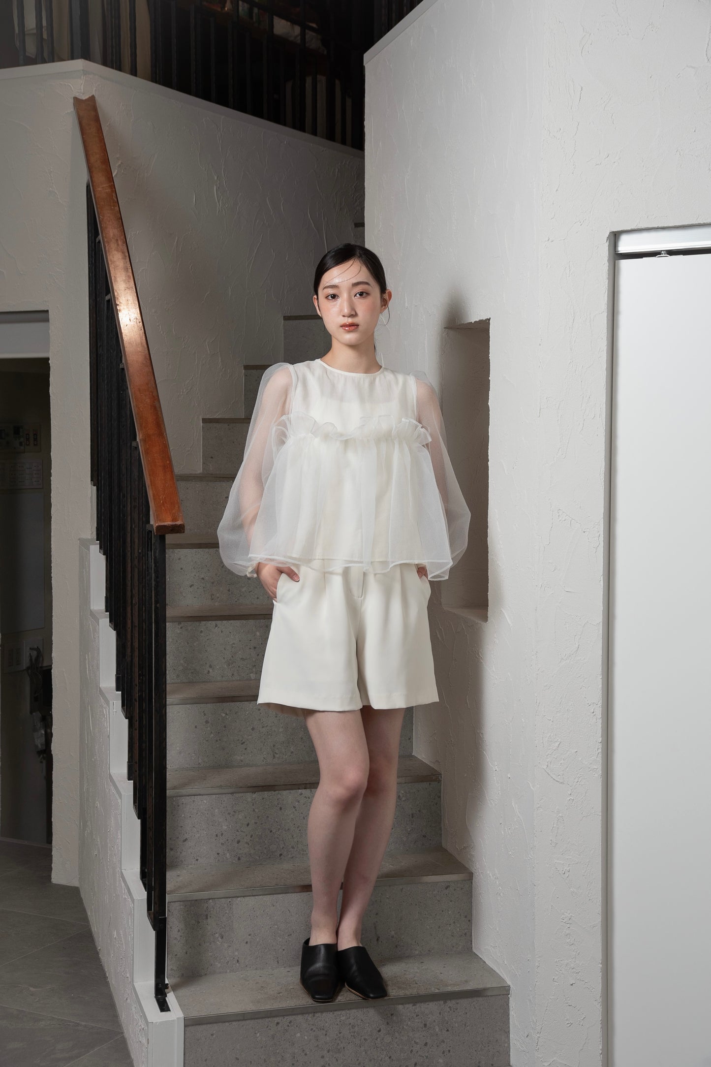 organdy flare blouse