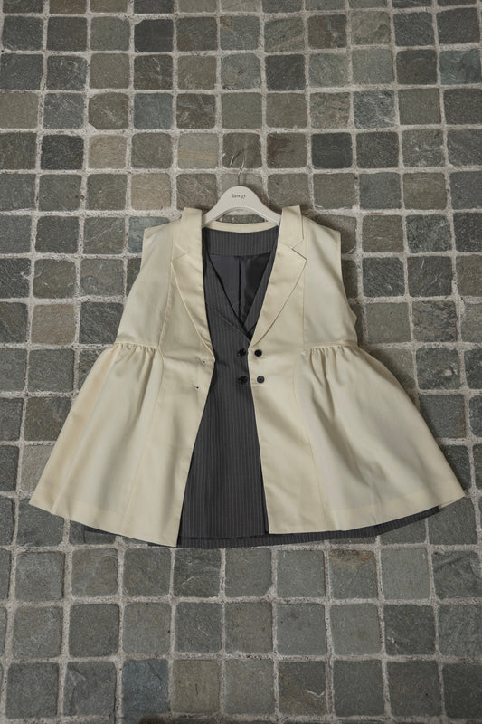 peplum button accent vest