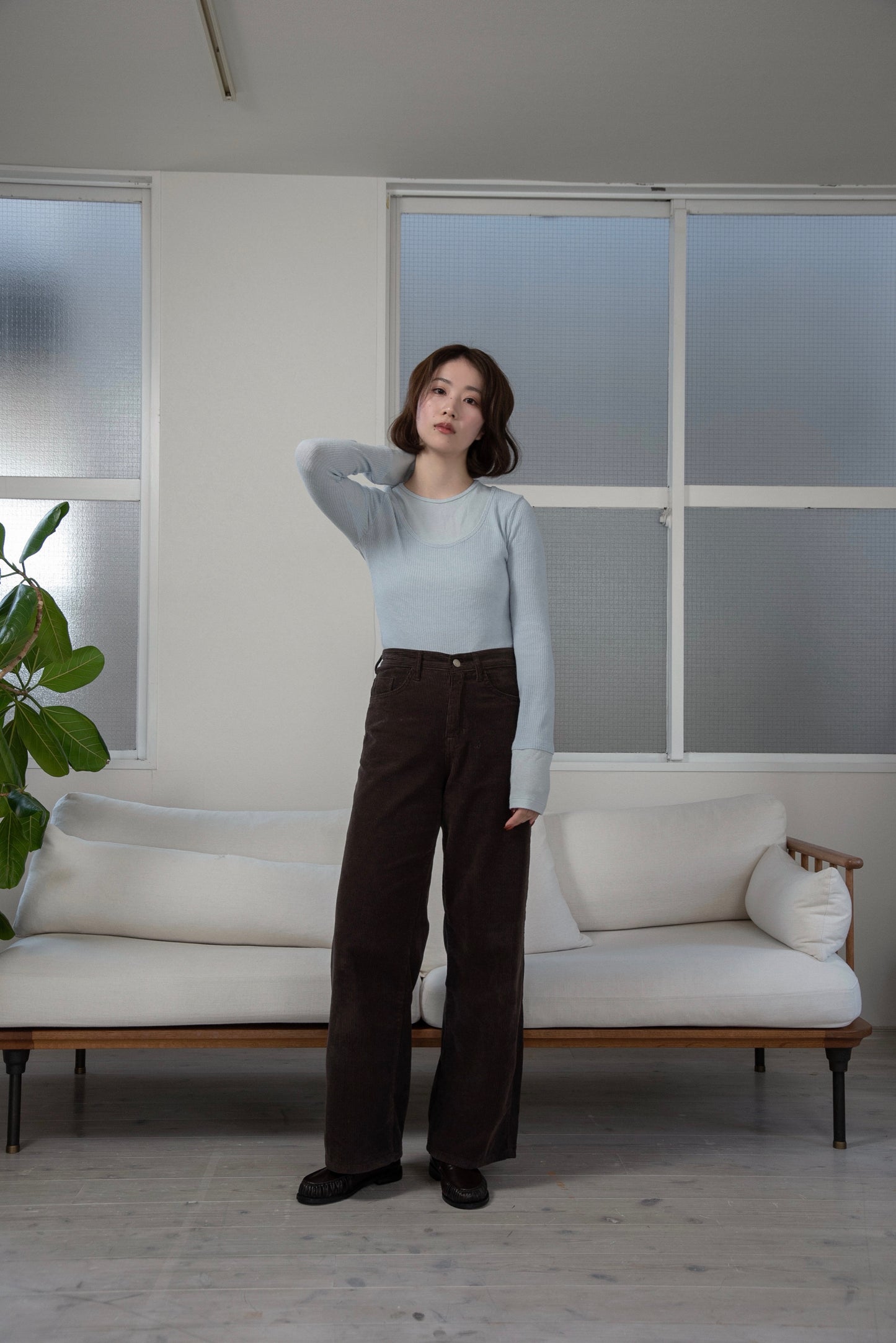 crew neck like layered pattern tops